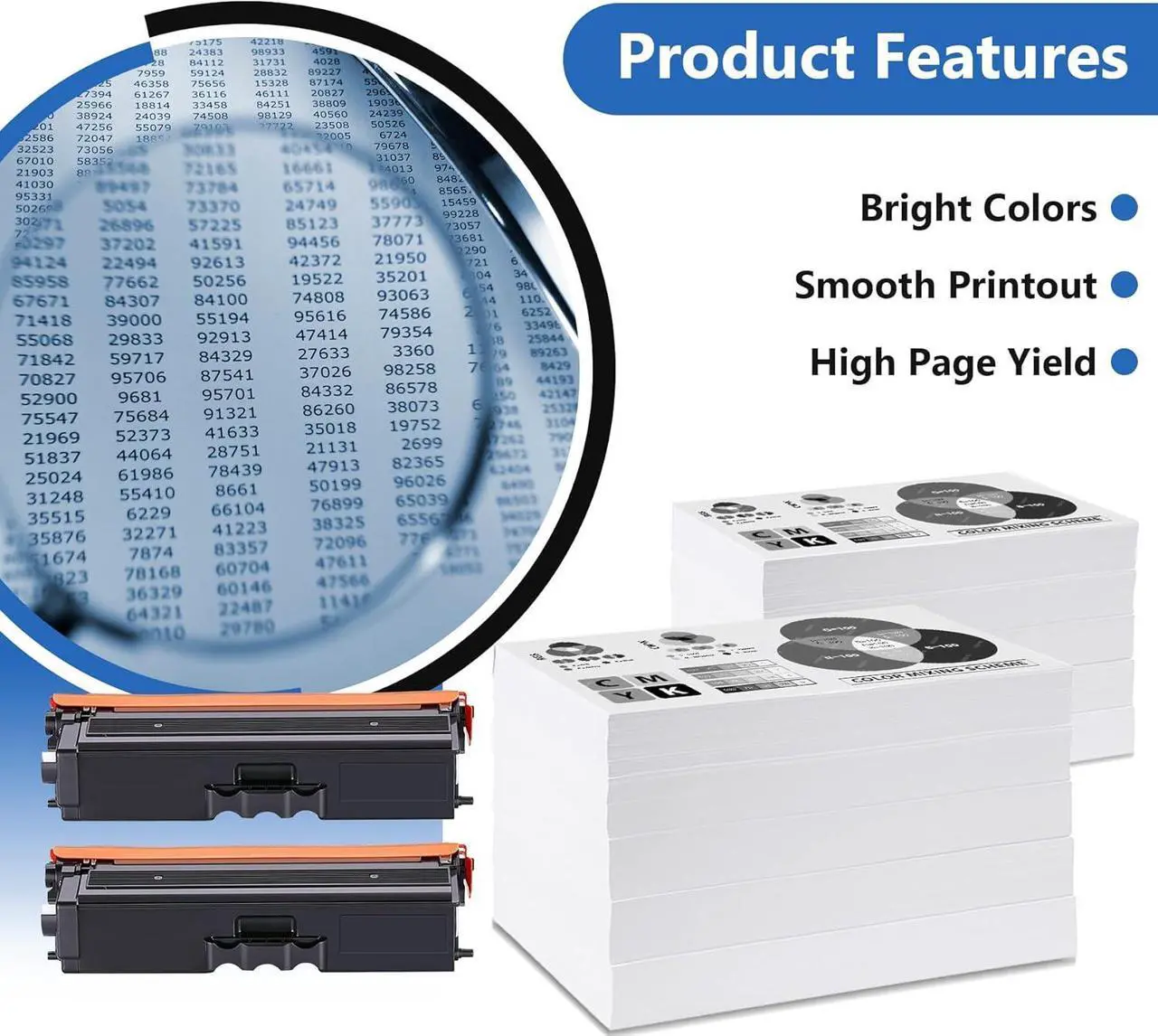 Alt view image 6 of 7 - TN433BK TN 433 Toner Replacement for Brother TN433BK High Yield, Comaptible with MFC-L8900CDW Toner HL-L8360CDW HL-L8360CDWT HL-L8260CDW HL-L9310CDW MFC-L9570CDW Printer, TN433 Black 2 Pack