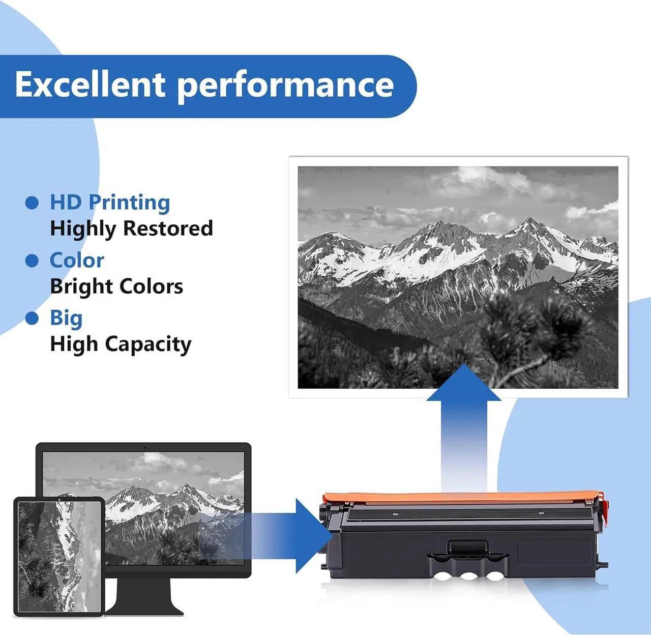 Alt view image 5 of 7 - TN433BK TN 433 Toner Replacement for Brother TN433BK High Yield, Comaptible with MFC-L8900CDW Toner HL-L8360CDW HL-L8360CDWT HL-L8260CDW HL-L9310CDW MFC-L9570CDW Printer, TN433 Black 2 Pack