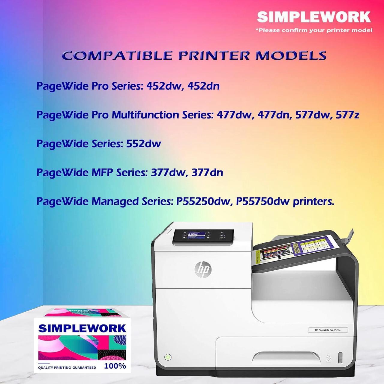 Alt view image 5 of 6 - Remanufactured Ink Cartridge Replacement   972 972A Ink Cartridges Combo Pack use with PageWide Pro 477dw 577dw 377dw 477dn 452dn 452dw 552dw Black Cyan Magenta Yellow (4-Pack)