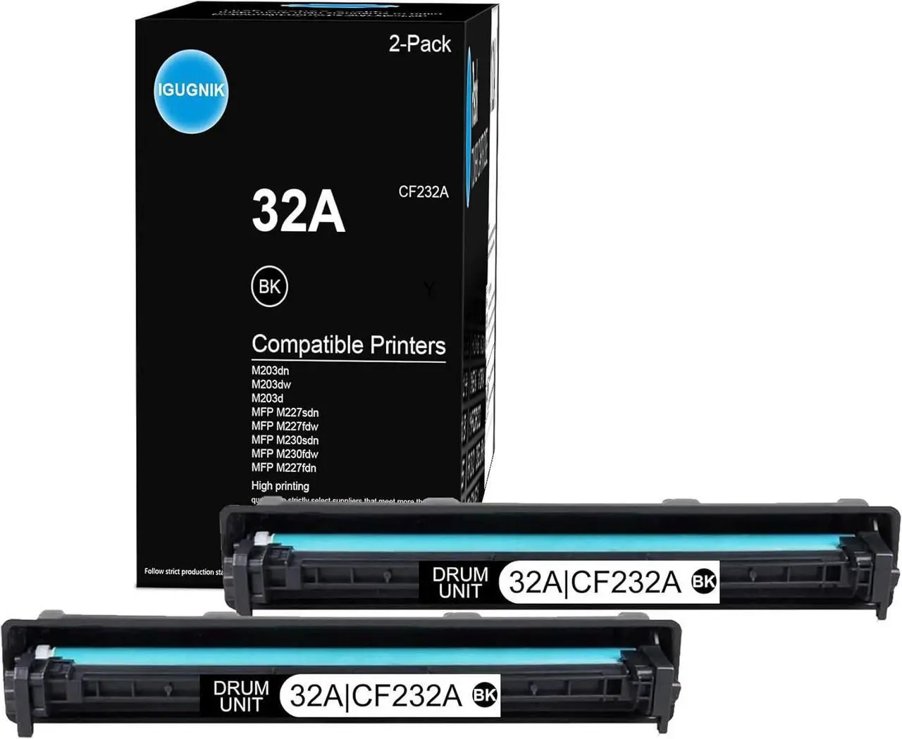 Main image of 2 Pack 32A Black Drum Unit | Replacement   32A Work with P3005 P3005n P3005x P3005d P3005dn M3027 MFP M3027x MFP M3035 MFP M3035xs MFP Printer | CF232A