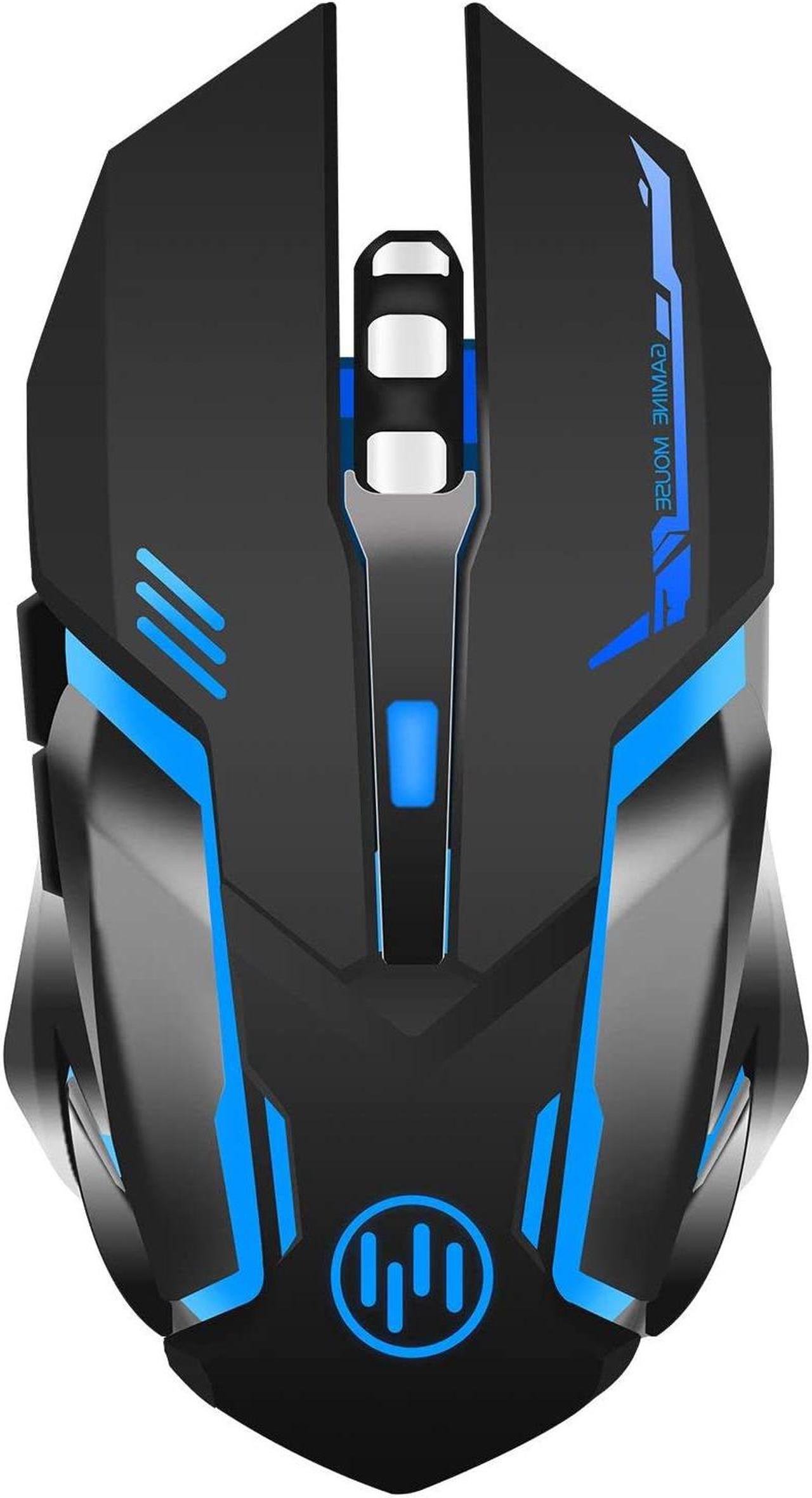 Wireless Gaming Mouse, Scettar Rechargeable Computer Gaming Mouse Unique Silent Click, 7 Breathing Led Light, 3 Adjustable DPI,Iron Plate, Power Saving Mode Wireless Mouse for Laptop/PC/Notebook