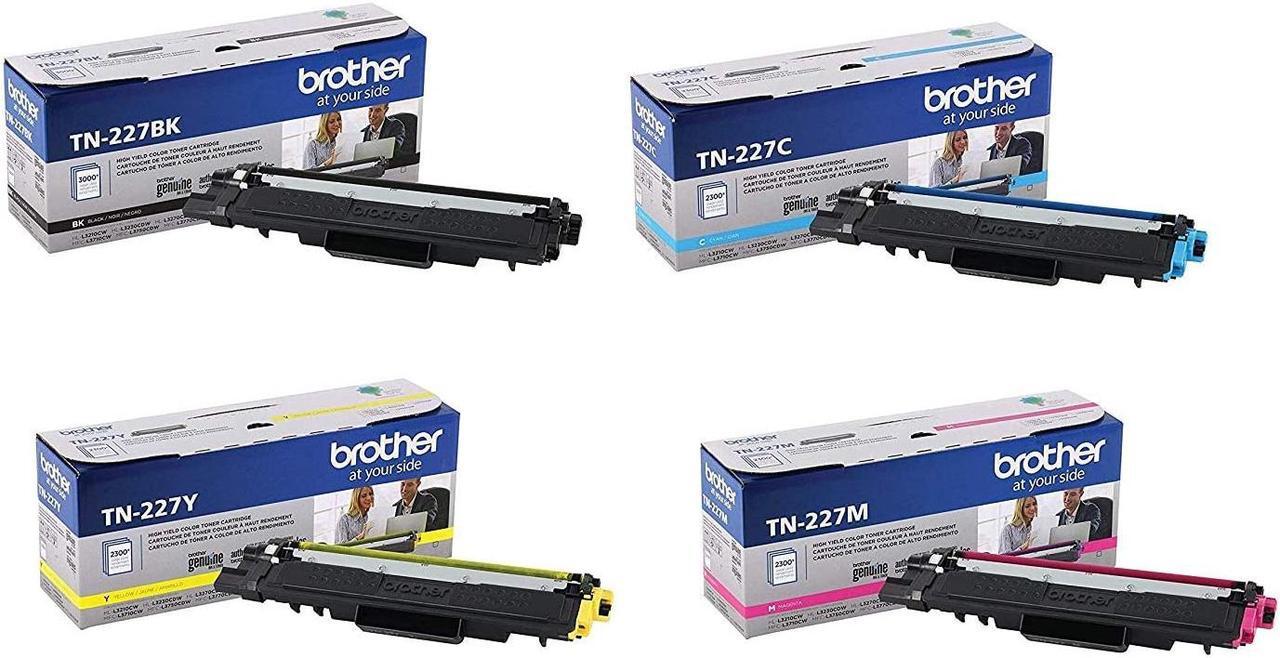 Main image of Brother Genuine TN227BK, TN227C, TN227M, TN227Y High Yield Black/Cyan/Magenta/Yellow Toner Cartridge Set, TN227