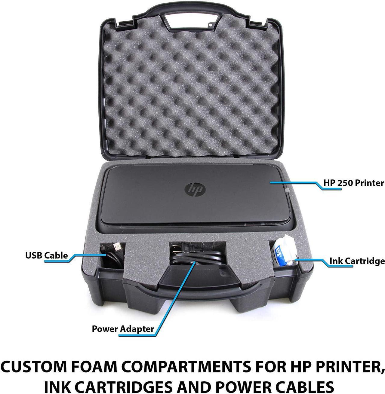 Alt view image 3 of 7 - CASEMATIX Portable Printer Carry Case Compatible with HP Officejet 250 Wireless Mobile Printer, Ink Cartridges and Power Cable