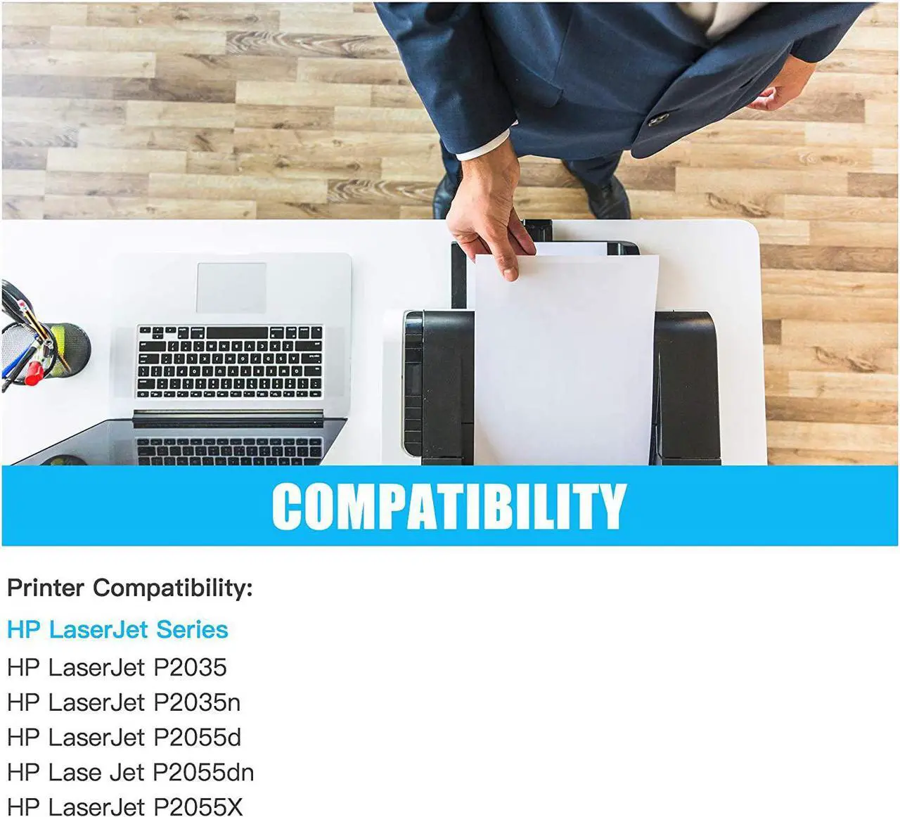 Alt view image 5 of 6 - TonerPlusUSA New Compatible CE505A 05A Black Replacement Toner Cartridge for Laser Jet P2035 P2035n P2050 P2055x P2055dn (Black, 10 Pack)