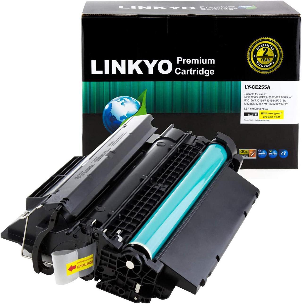 LINKYO Compatible Toner Cartridge Replacement for HP 55A CE255A (Black)