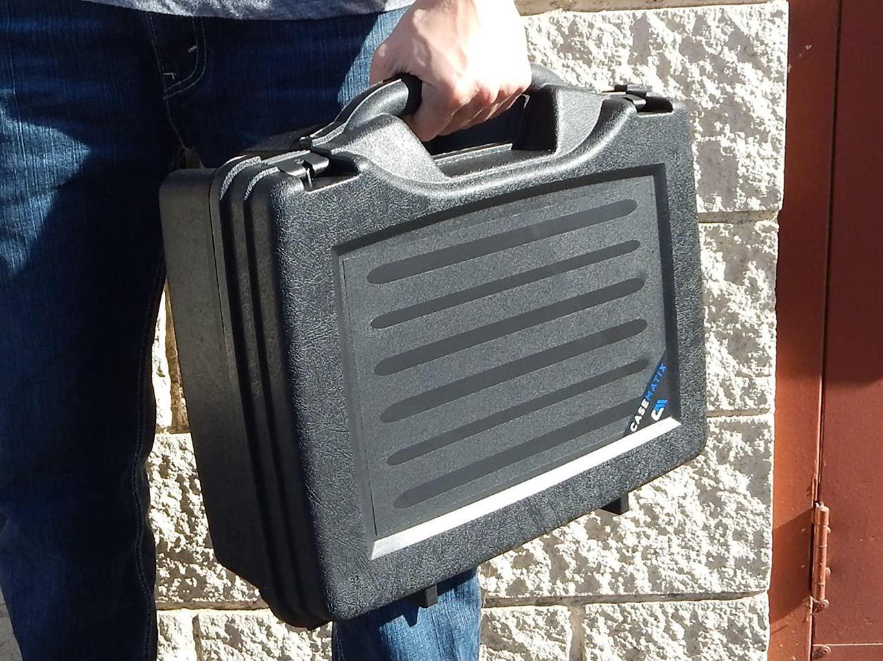 Alt view image 7 of 7 - CASEMATIX Portable Printer Carry Case Compatible with HP Officejet 250 Wireless Mobile Printer, Ink Cartridges and Power Cable