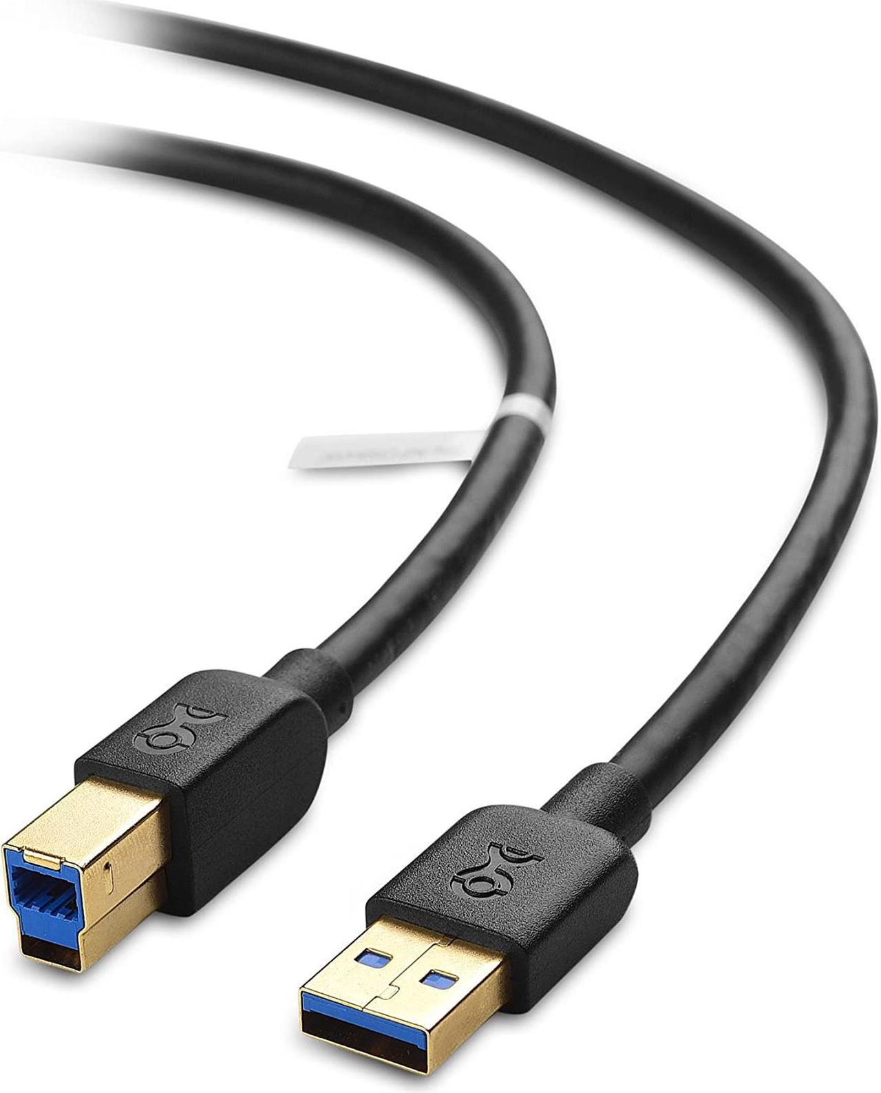 Usb 3.0 Cable (Usb 3 Cable, Usb 3.0 A To B Cable) In Black 6 Ft