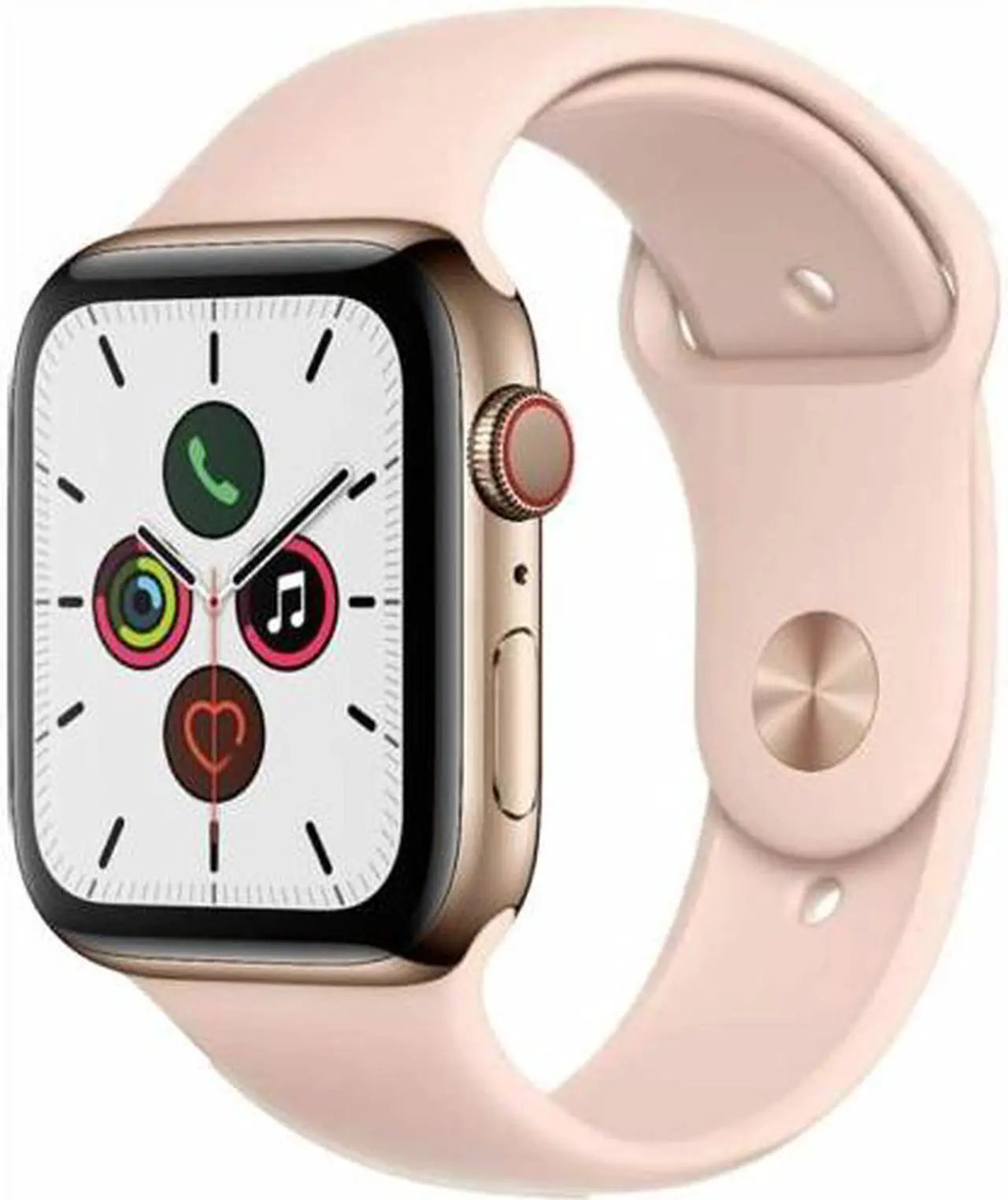 Main image of Apple Watch Series 5 44mm GPS + Cellular Unlocked - Gold Stainless Steel Case - Pink Sport Band (2019) - Very Good Condition