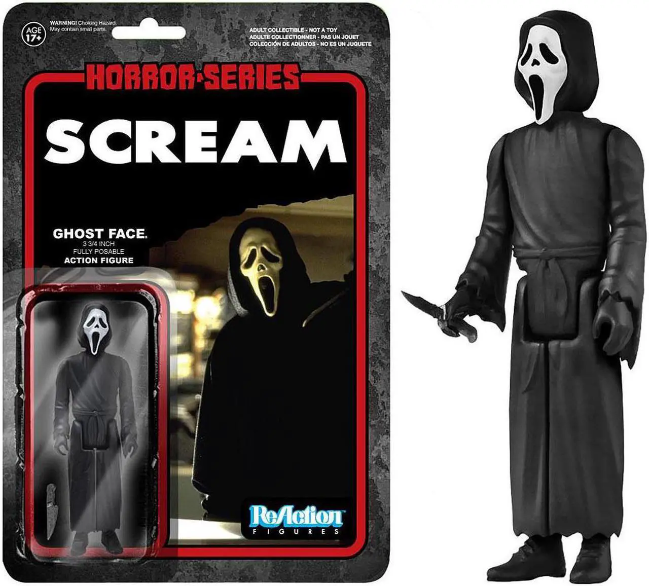 Alt view image 3 of 7 - Scream Ghostface ReAction 3 3/4-Inch Retro Action Figure