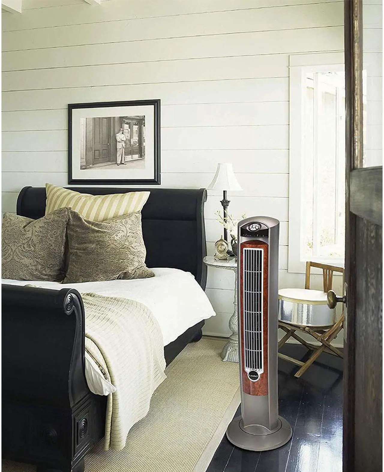 Alt view image 6 of 15 - Lasko 43" Wind Curve Nighttime Setting Tower Fan with Remote Control, Silverwood