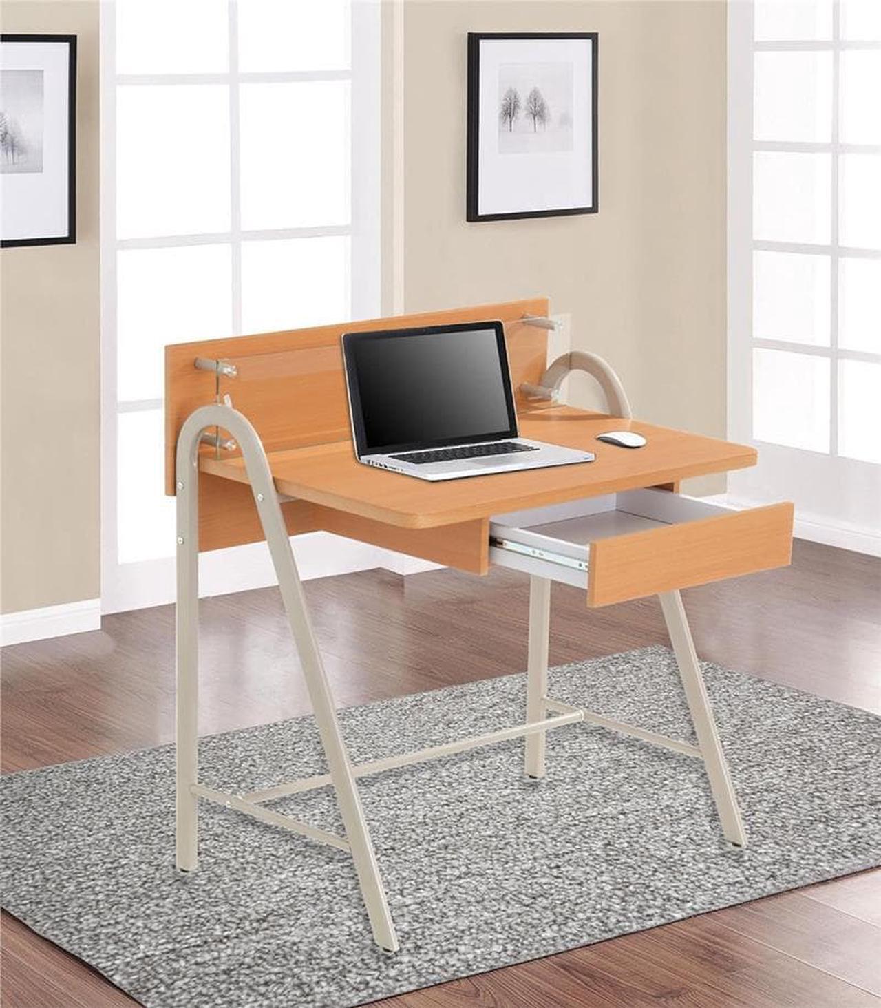Alt view image 2 of 5 - ProHT Home Office Modern Compact Computer Desk, Beech, 05002