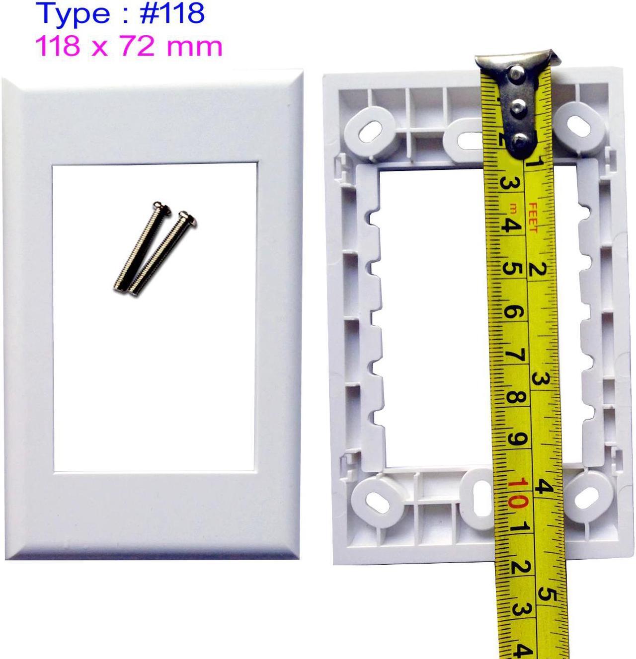 Alt view image 4 of 5 - Wall Plate with 2 LC Duplex+ SC Simplex Keystone Modular Fiber Optic Distribution Jack Connectors Socket White Decorative FacePlates Device Mount Coupler Cover - (118x72mm)