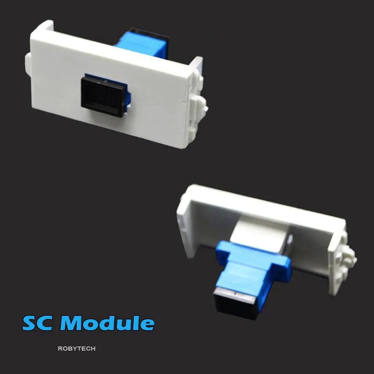 Alt view image 3 of 5 - Wall Plate with 2 LC Duplex+ SC Simplex Keystone Modular Fiber Optic Distribution Jack Connectors Socket White Decorative FacePlates Device Mount Coupler Cover - (118x72mm)
