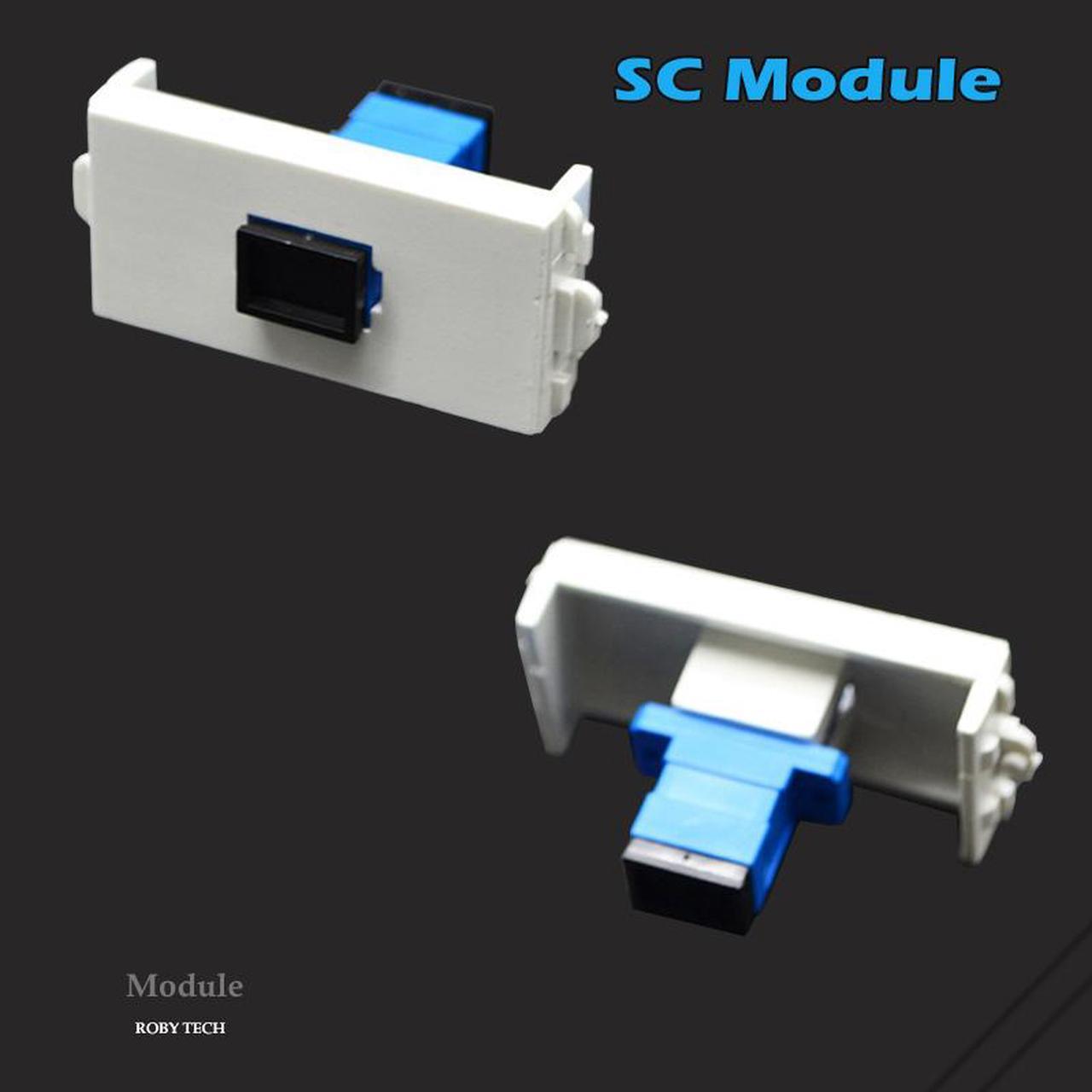 Alt view image 3 of 3 - 3 SC Simplex Connectors Information Wall Plate Cover Wall Mount Faceplate Socket Plug Fiber Optic Port