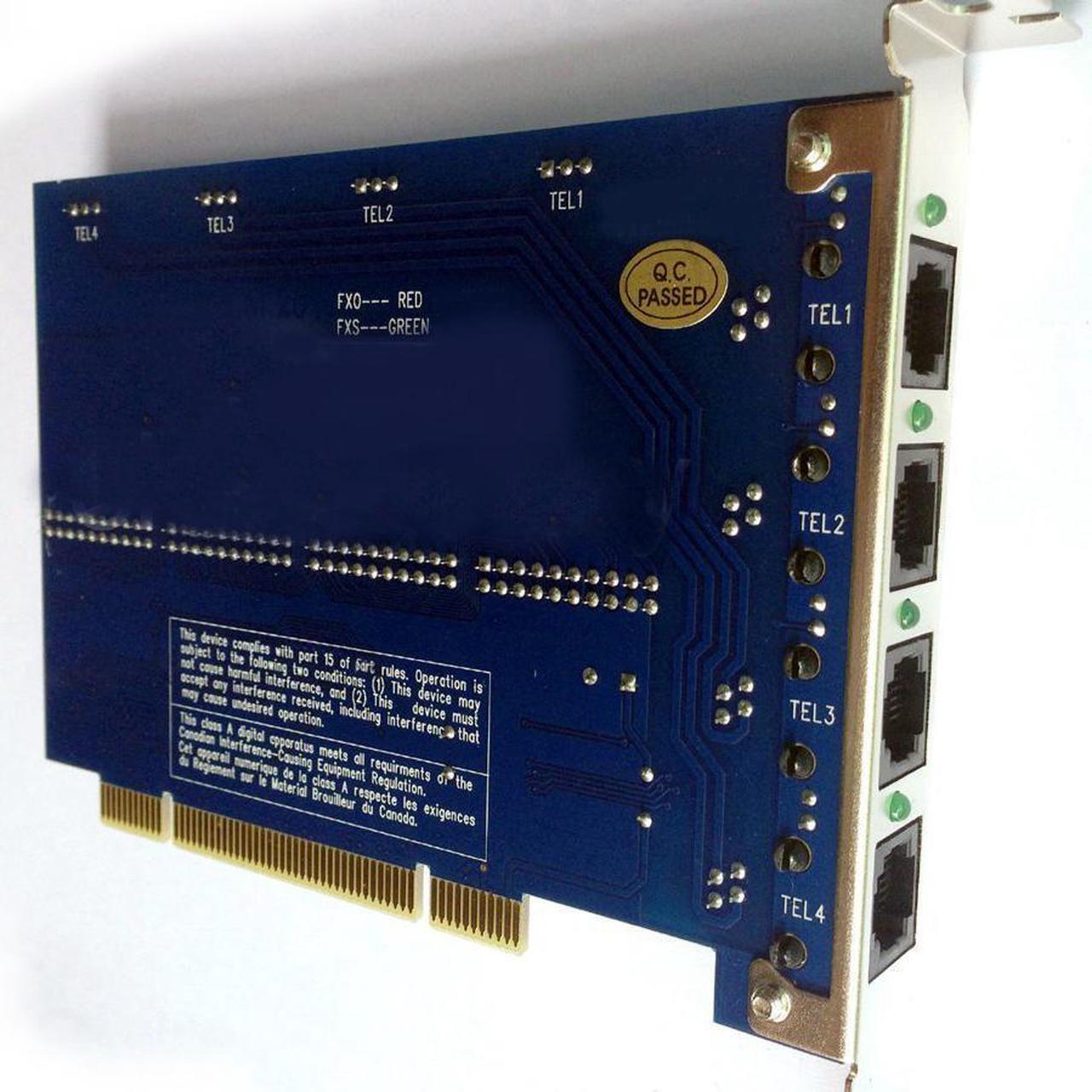 Alt view image 2 of 6 - Asterisk Card TDM400P with 1 FXO + 3 FXS modules,Supports digium asterisk sangoma FreePBX For Sip phone System VoIP PABX Gateway SIP Trunk TDM410