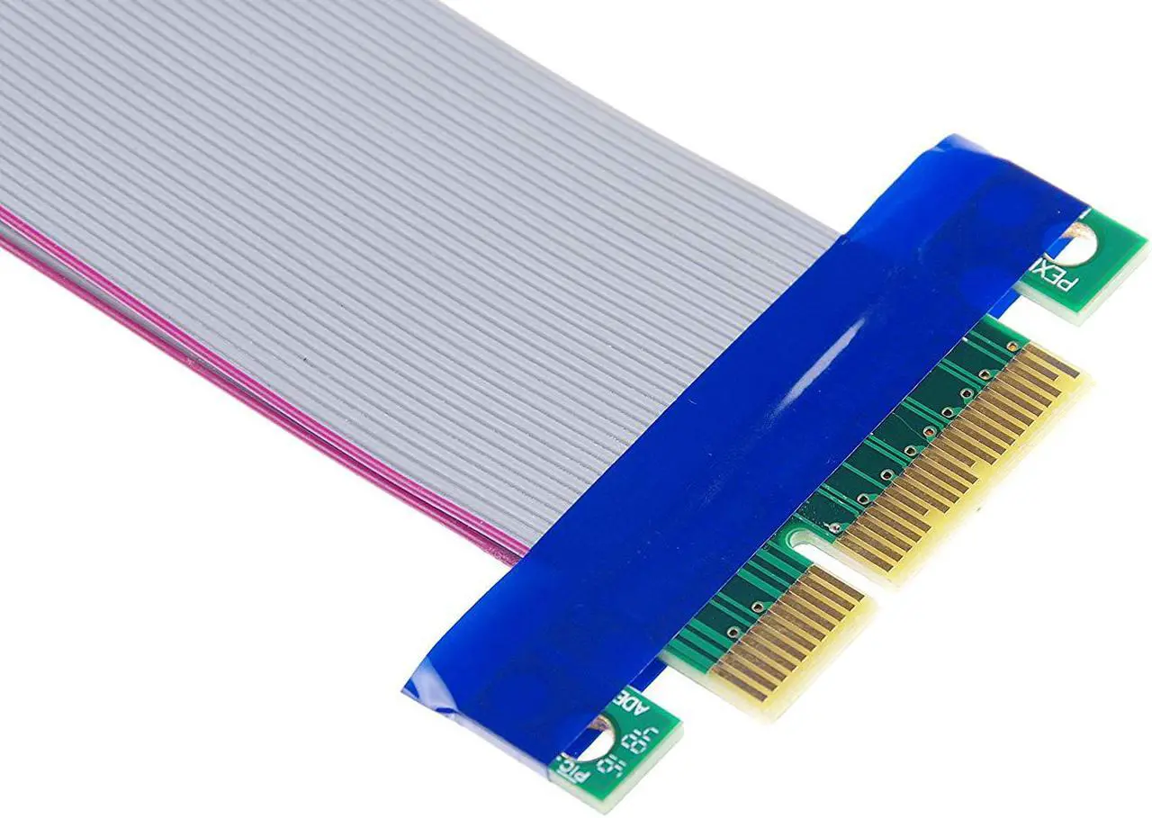 Alt view image 2 of 4 - PCI Express(PCI-E) 4x Riser Cable Extender Extension Cable for 1U 2U Small Case, Flex Flexible cable PCIe 4x