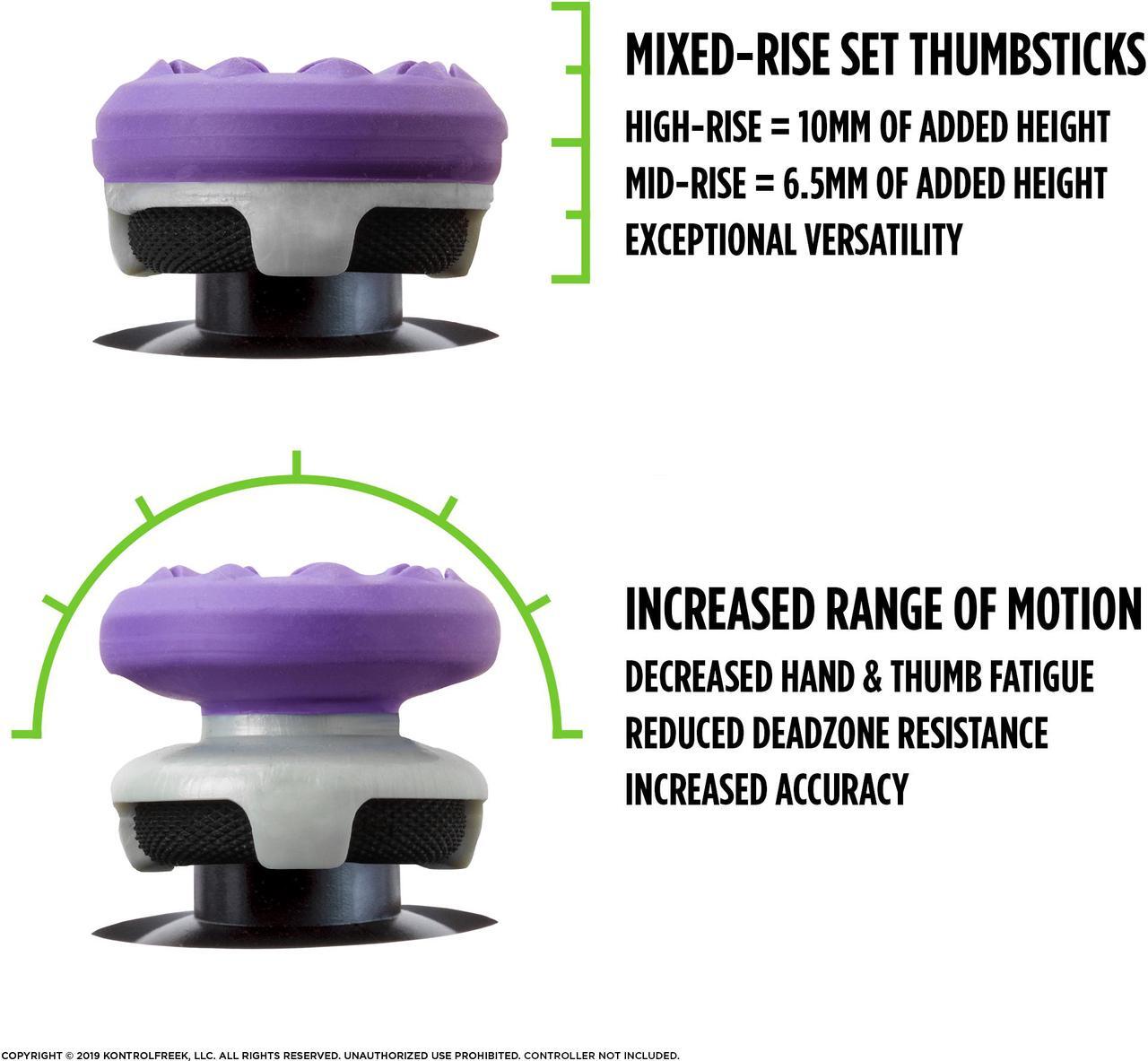 Alt view image 8 of 10 - kontrolfreek fps freek galaxy purple performance thumbsticks for playstation 4 controller (ps4)