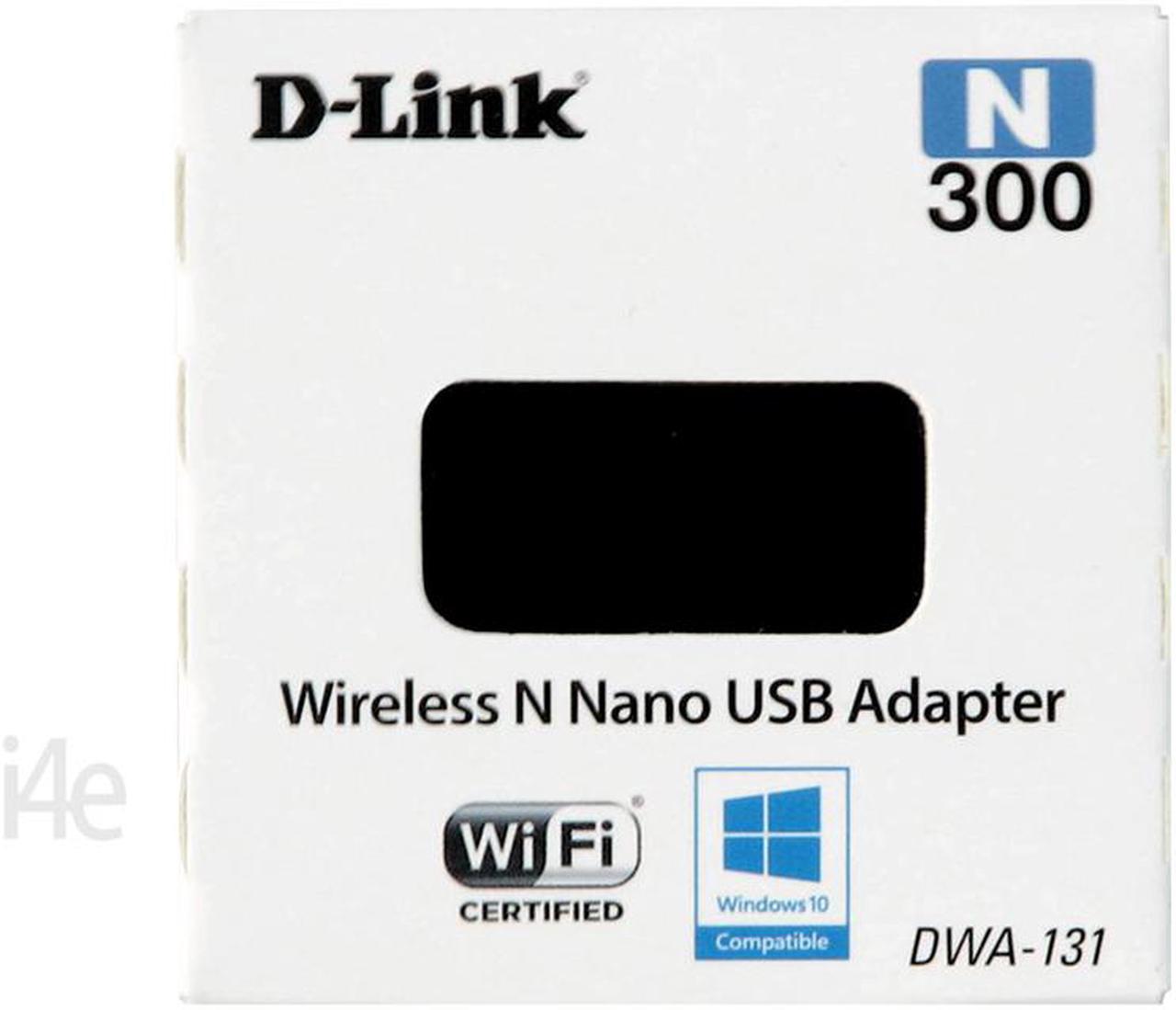 D-LINK DWA-131 Wireless N 300 Mbps Nano USB Adapter Windows 10 Ready