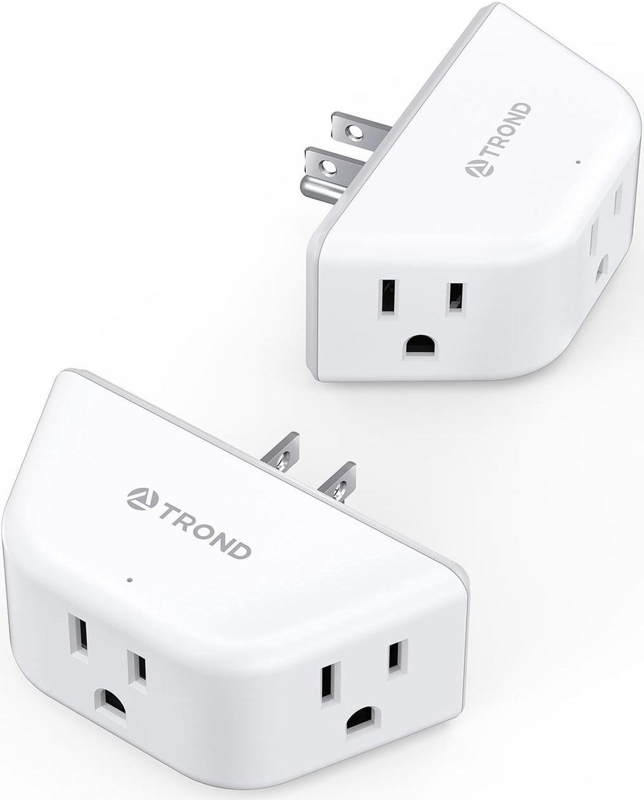 Main image of Multi Plug Outlet Extender 2 Pack - TROND Electrical Wall Outlet Splitter, 3 Way Outlet Wall Adapter, Cruise Essentials, Small Multiple Plug Expander for Cruise Ship Home Office Dorm Room White