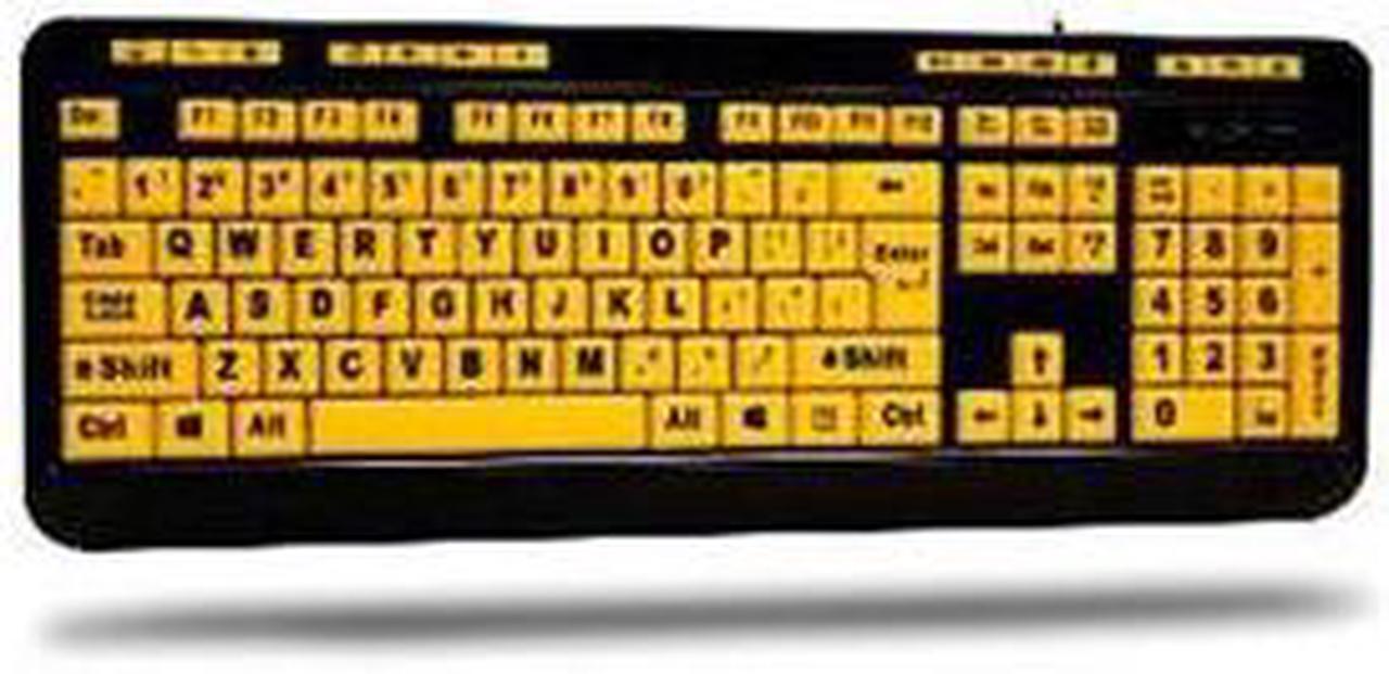 Main image of Adesso Inc. AKB-132UY 4X Print Hi Contrast Kyb (AKB-132UY)