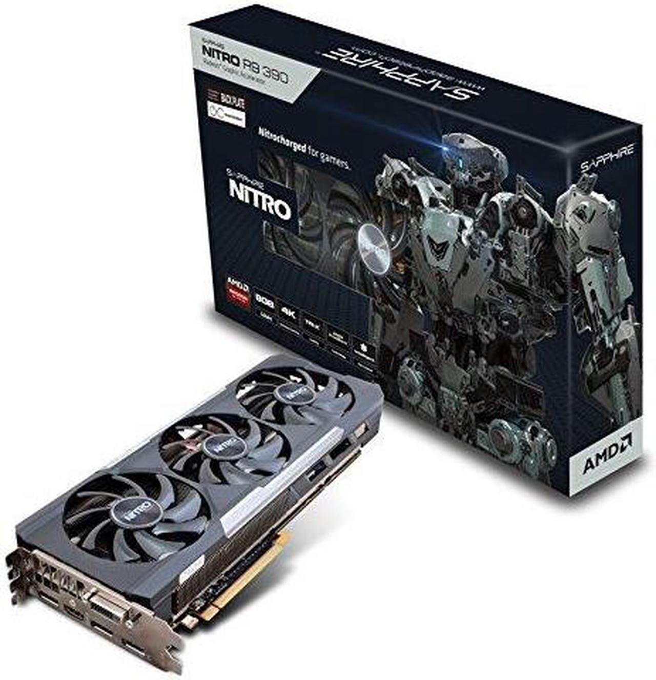 Alt view image 2 of 3 - Sapphire Nitro AMD Radeon R9 390 8GB GDDR5 DVI/HDMI/3DisplayPort PCI-Express Video Card w/ Back Plate