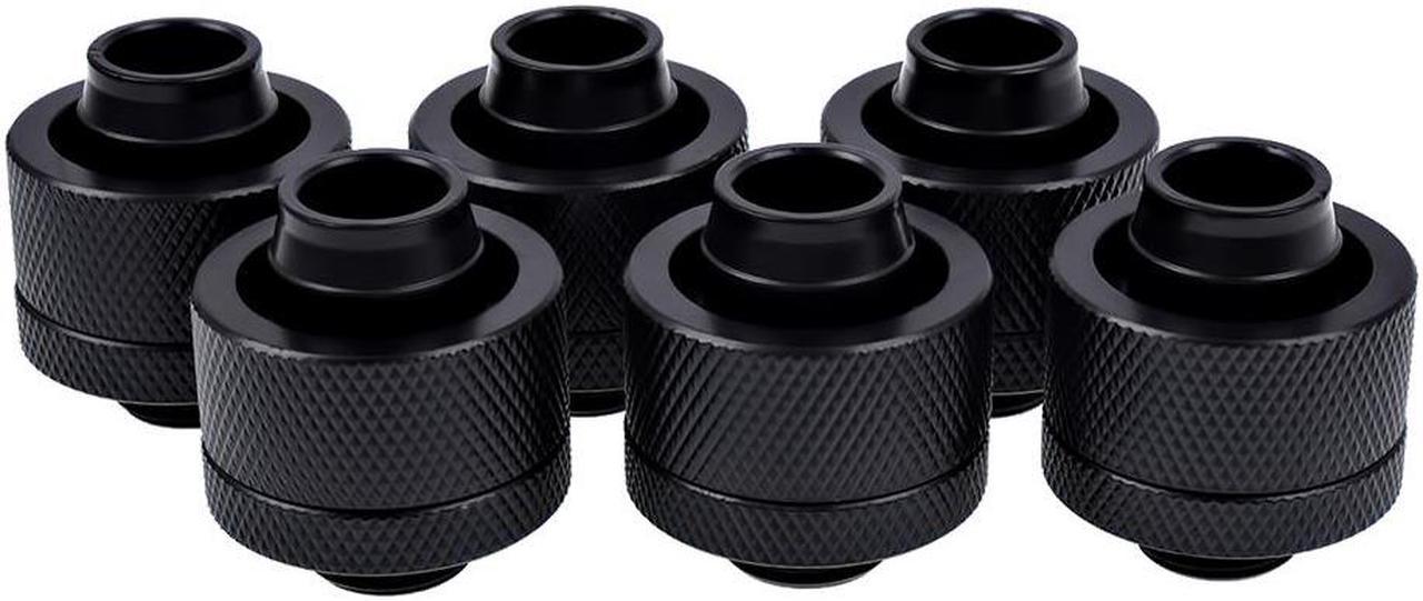 Alphacool Eiszapfen G1/4" to 13mm ID 19mm OD Compression Fitting Black 6 Pack