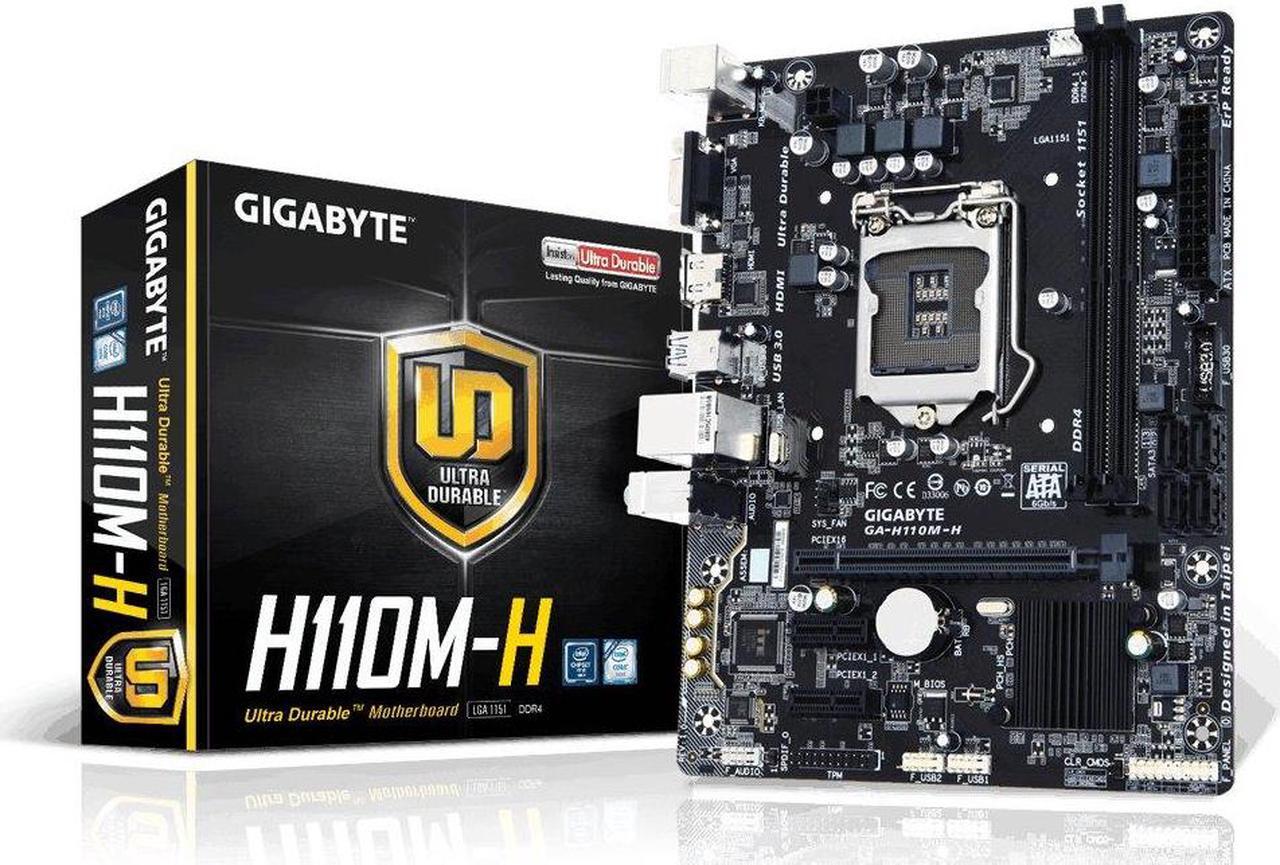Alt view image 5 of 11 - GIGABYTE GA-H110M-H LGA 1151 Intel H110 HDMI SATA 6Gb/s USB 3.0 Micro ATX Intel Motherboard