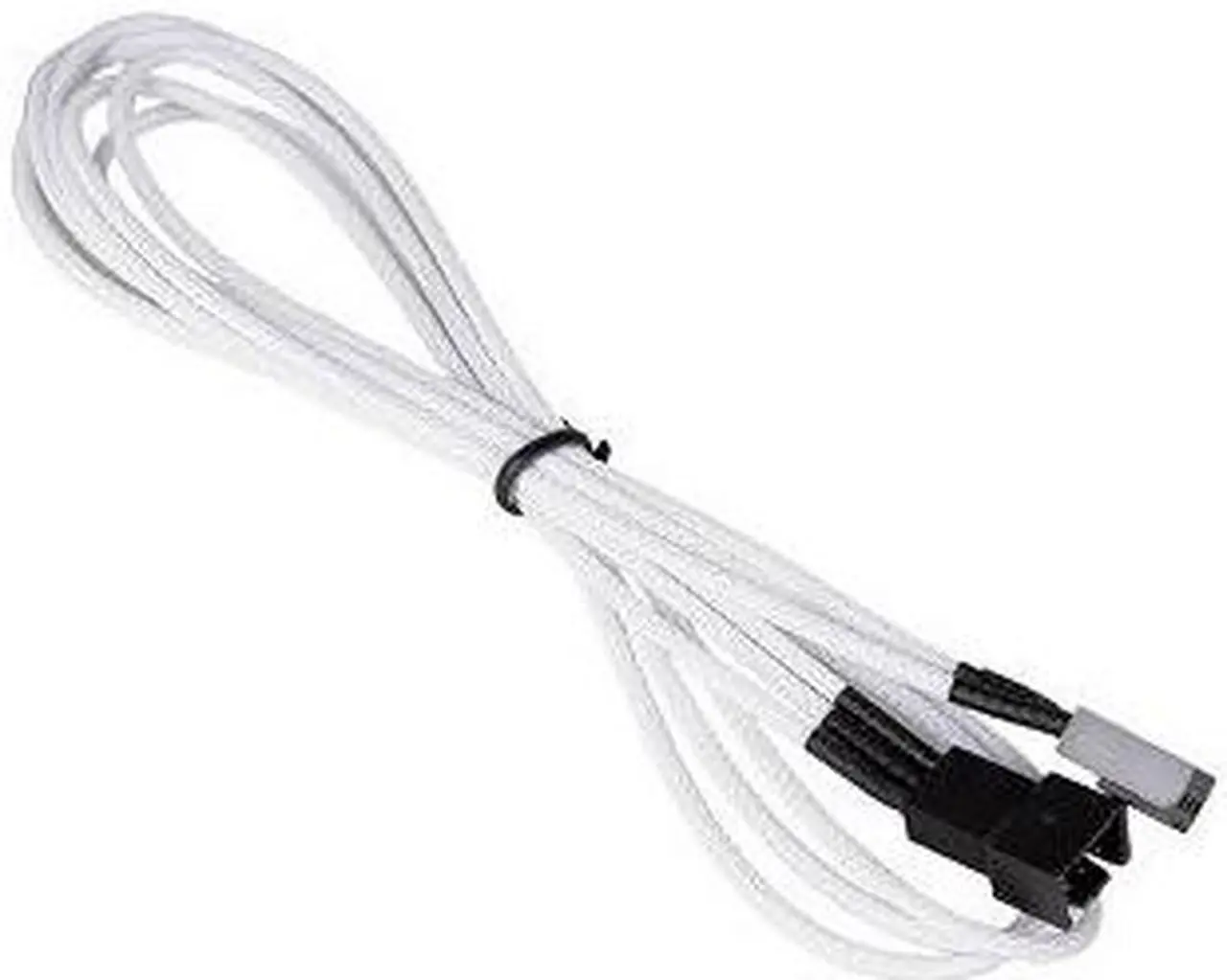 Main image of NZXT CBW-3F600 600mm 3-Pin to 3-Pin Fan Extension Cable Cord White Braided
