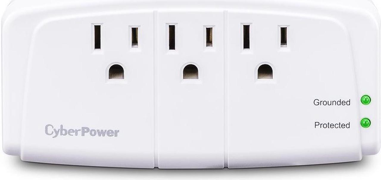 CyberPower CSB300W Essential 3-Outlet Surge Suppressor w/ Wall Tap Plug