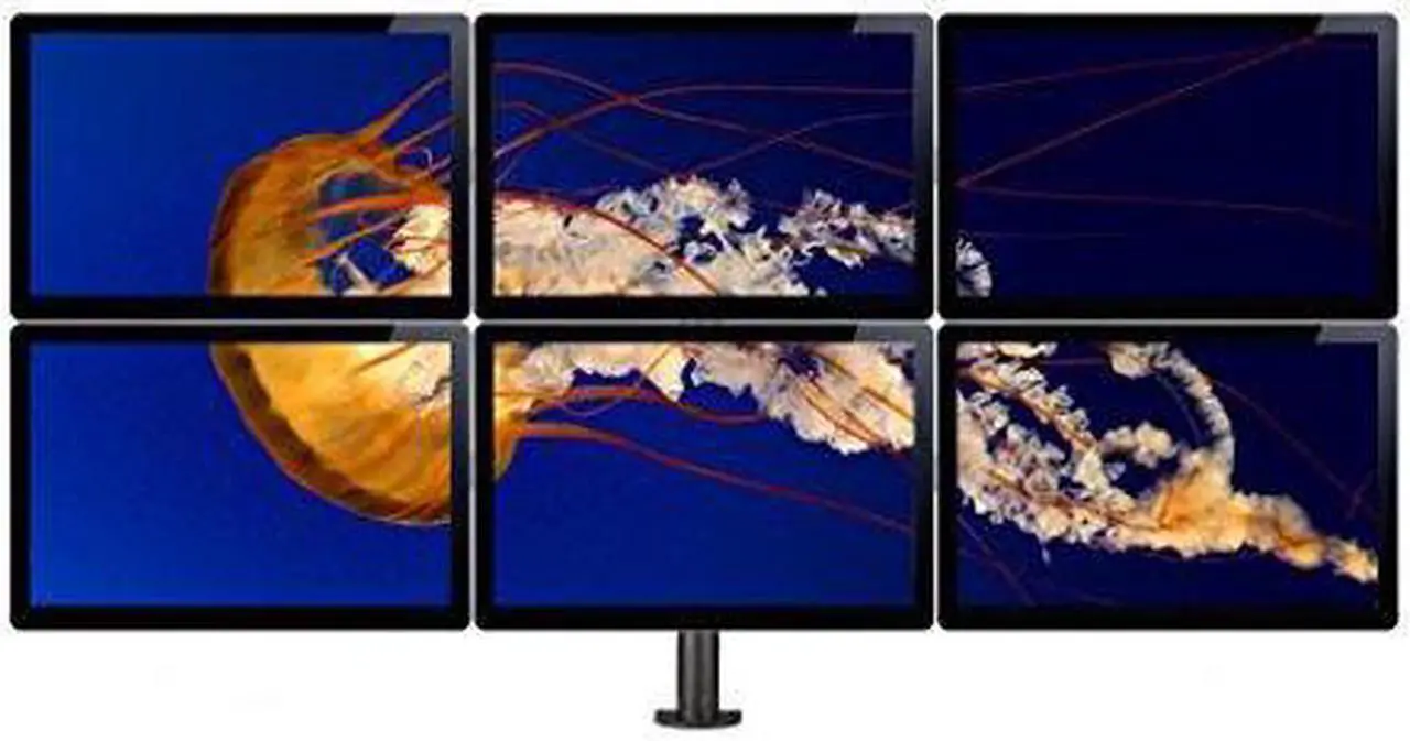 Alt view image 4 of 5 - MonMount 6-Screen Desk Mount Monitor Stand - VESA - Holds Six LCDs - Clamp Style