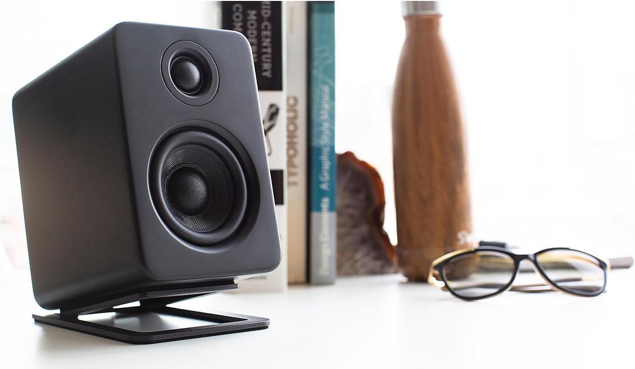 Alt view image 17 of 18 - Kanto S2 Desktop Speaker Stands for Small Speakers, Black