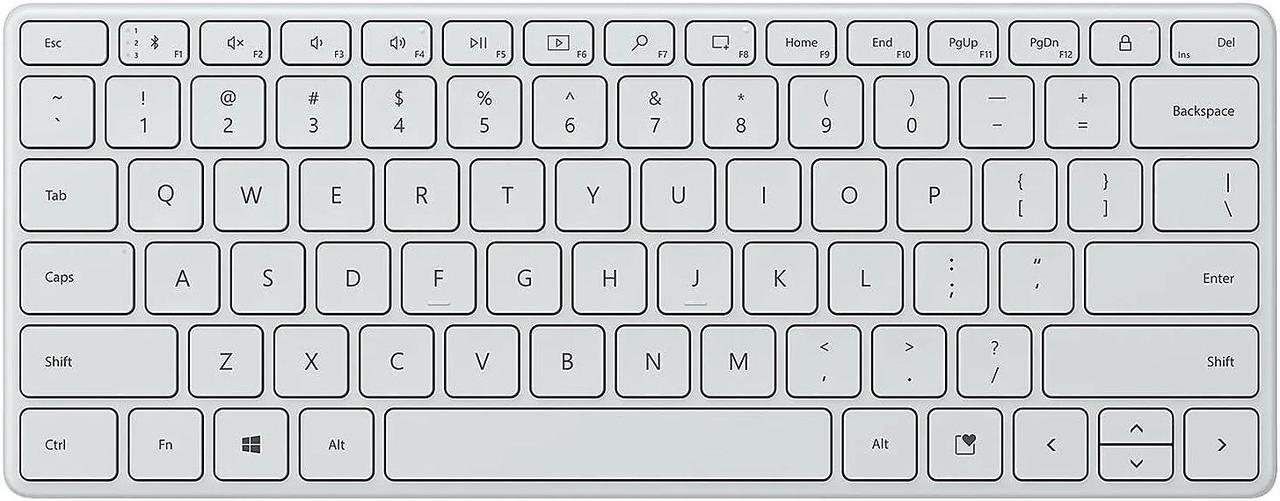 Main image of Microsoft Designer Compact Keyboard - Glacier. Standalone Wireless Bluetooth Keyboard. Compatible with Bluetooth Enabled PCs/Mac