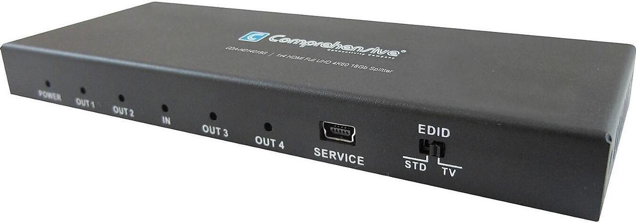Alt view image 4 of 7 - Comprehensive 1x4 HDMI Full UHD 4K60 18Gb Splitter CDA-HD14018G