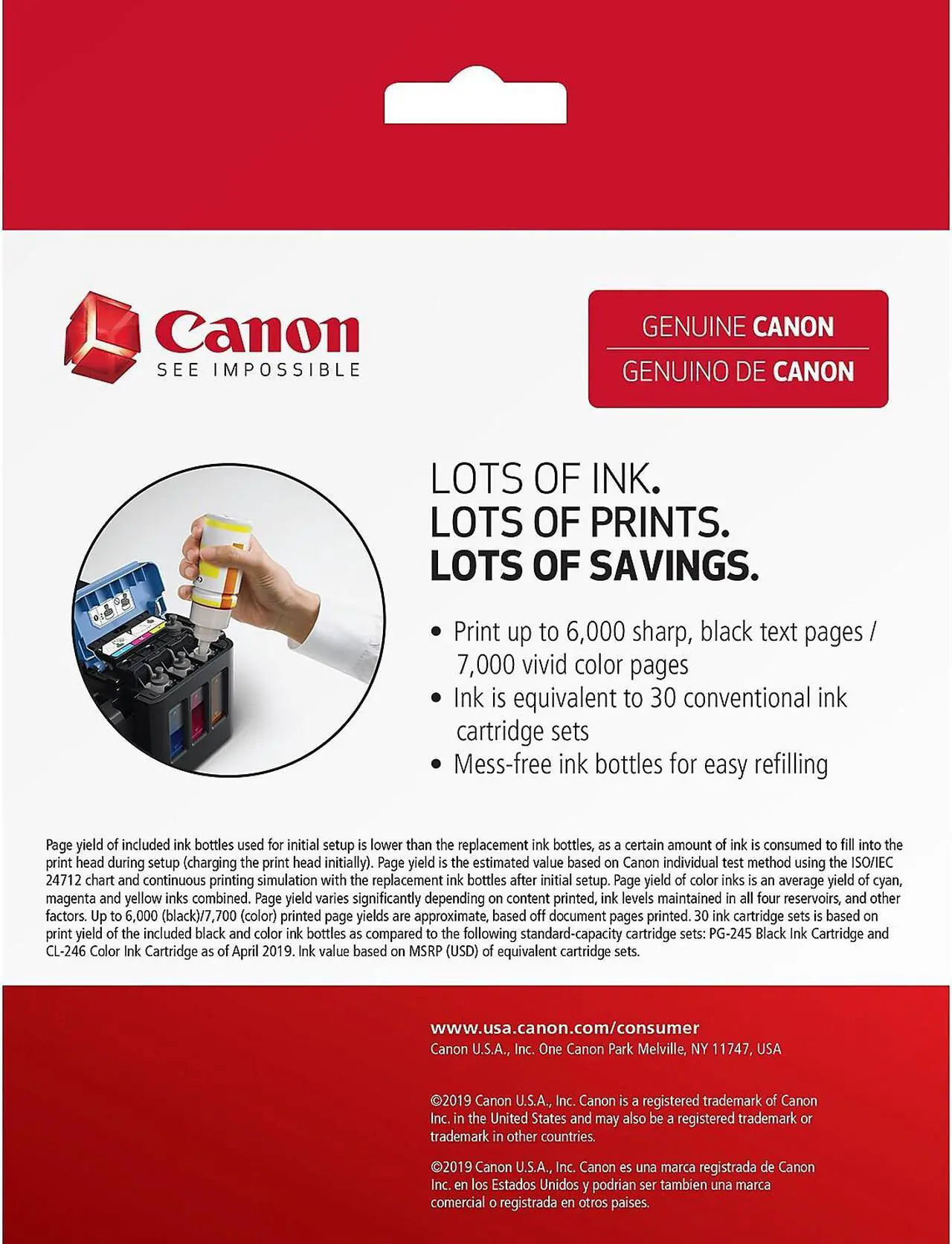 Alt view image 5 of 6 - Canon GI-290 Cyan/Magenta/Yellow Ink Bottle Value Pack #1596C005