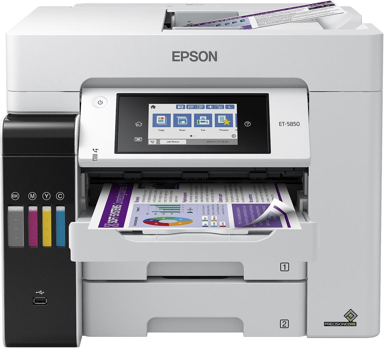 Alt view image 2 of 8 - Epson EcoTank® Pro ET-5850 All-in-One Cartridge-Free Business Supertank Printer