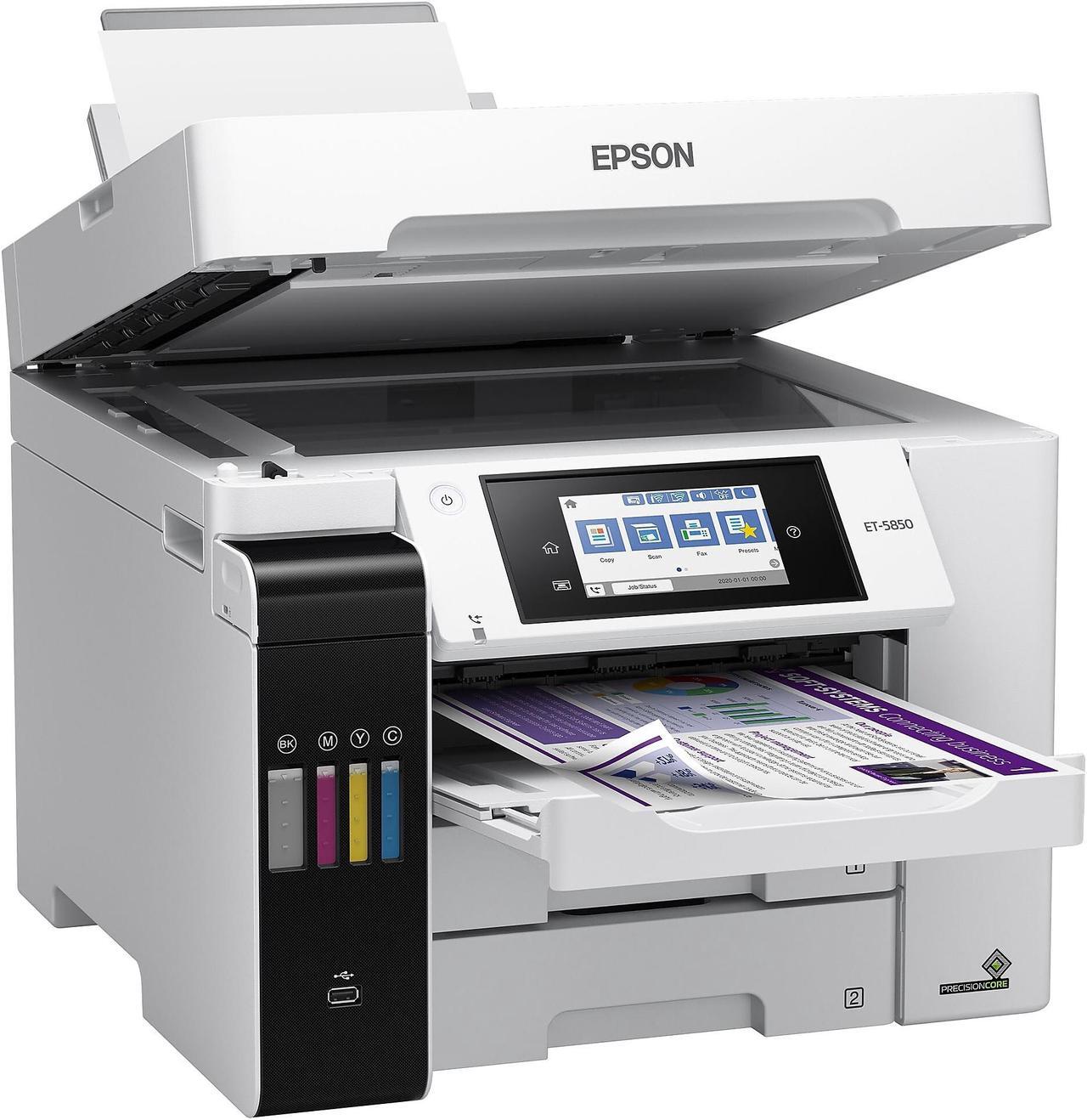 Alt view image 5 of 8 - Epson EcoTank® Pro ET-5850 All-in-One Cartridge-Free Business Supertank Printer