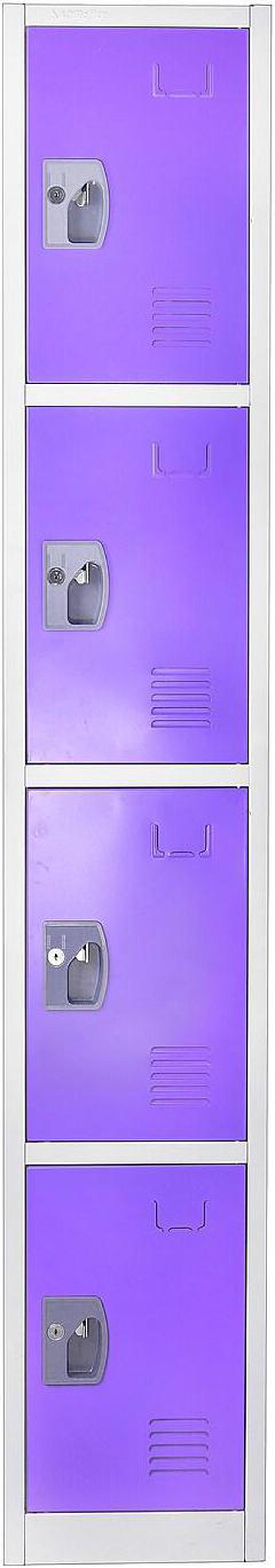 Main image of AdirOffice 72"" D 4-Compartment Steel Tier Key Lock Purple Storage Locker