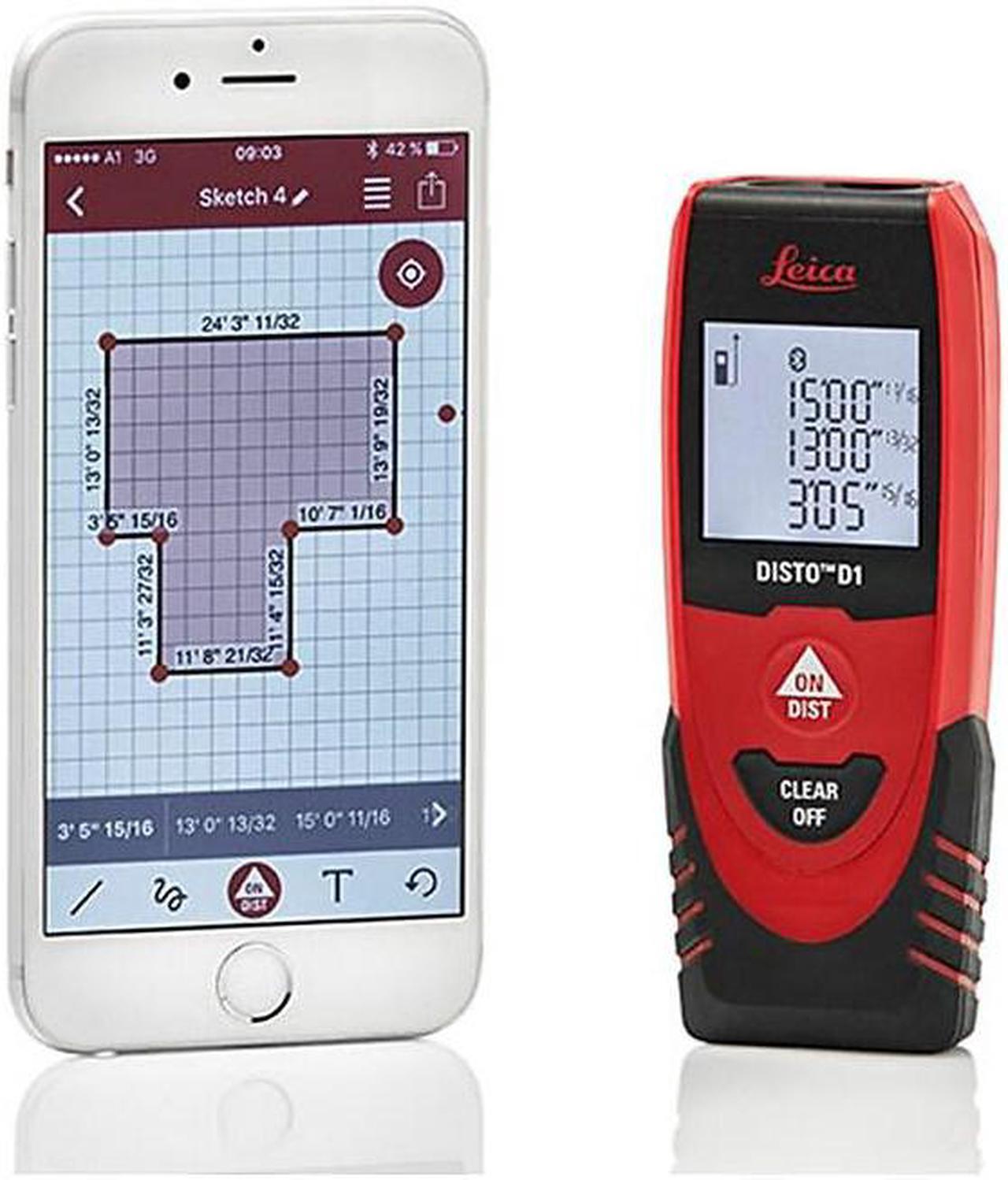 Alt view image 8 of 10 - Leica's newest laser distance measuring tool, the Leica DISTO D1. Accuracy that will leave your tape measure on your belt, and functionality that will keep your pencil at home.