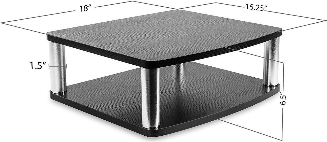 Alt view image 7 of 9 - mountit! turntable stand for tv / monitor, 2 tier rotating dvd platform swivel base 32, 37, 40, and 42" tvs, black