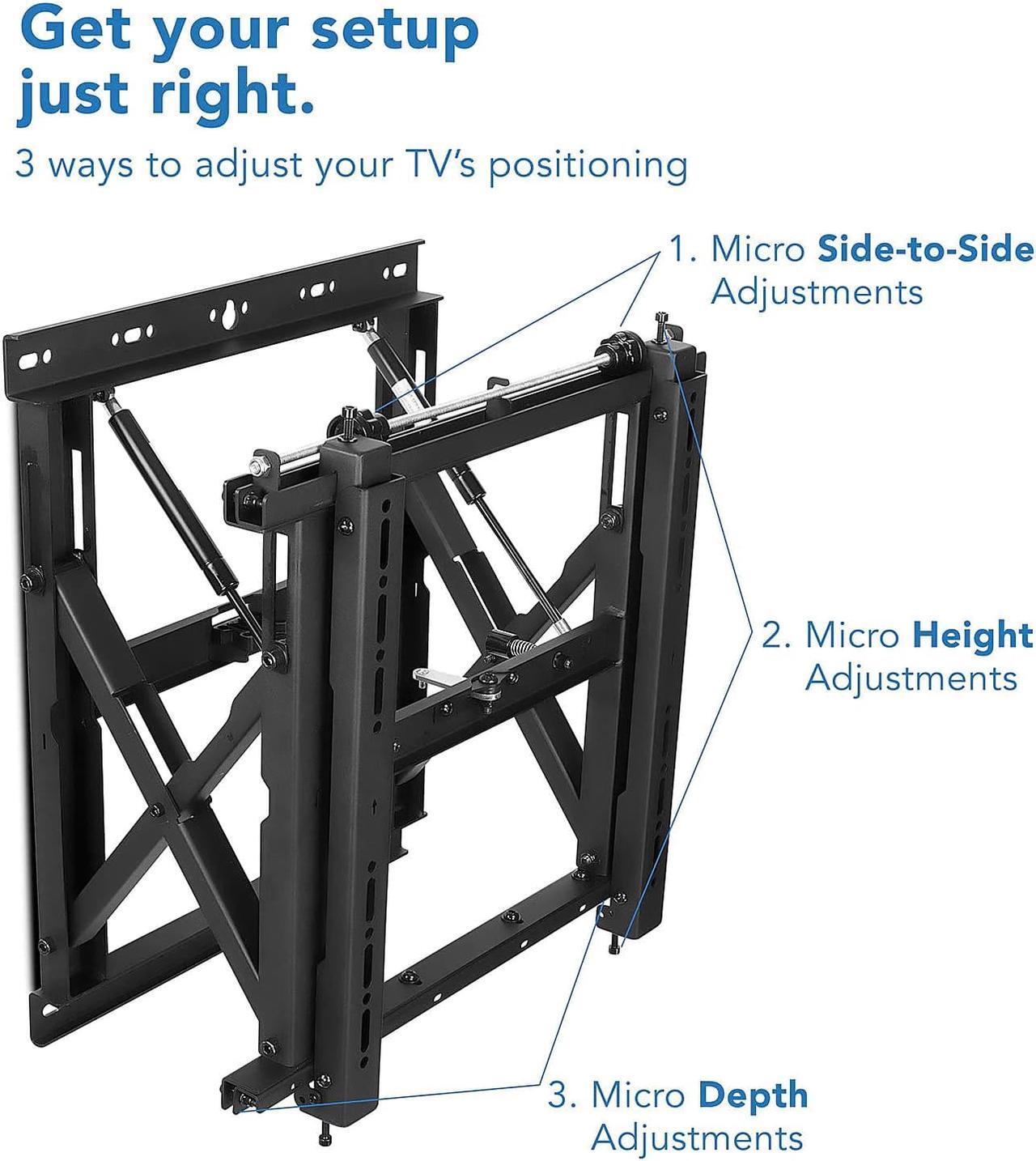 Alt view image 10 of 15 - Mount-It! Digital Signage TV Mount | Fits 50"-70" TVs | Menu Board Pop Out Function