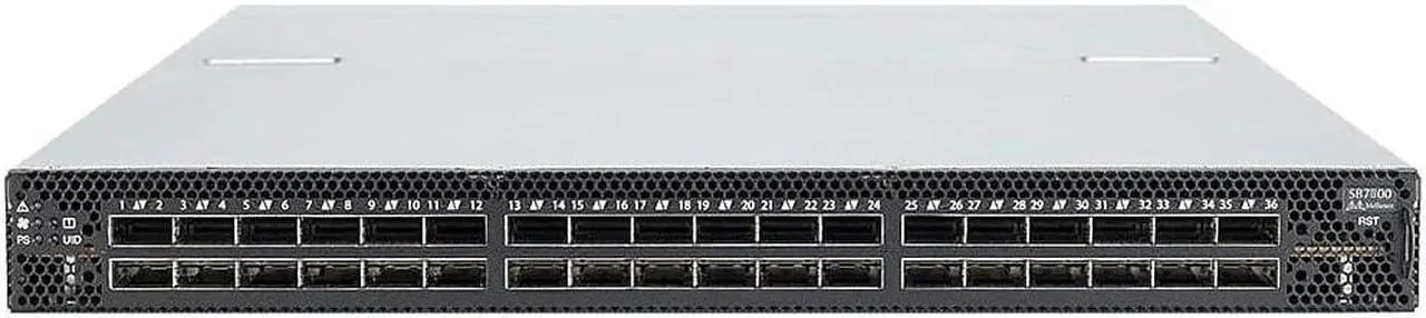 Alt view image 5 of 5 - MELLANOX TECHNOLOGIES Switch-IB -2 Based EDR InfiniBand 1U Switch, 36 QSFP28 Ports, 2 Power Supplies (AC), x86 Dual Core, Standard Depth, P2C Airflow, Rail Kit, RoHS6