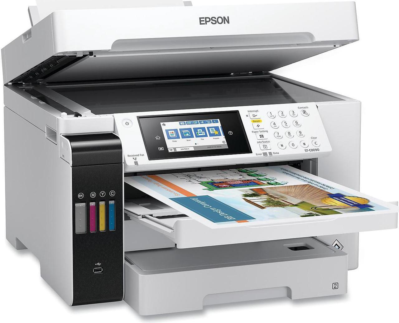 Alt view image 3 of 7 - Epson WorkForce ST-C8090 Supertank Color MFC Printer Copy/Fax/Print/Scan