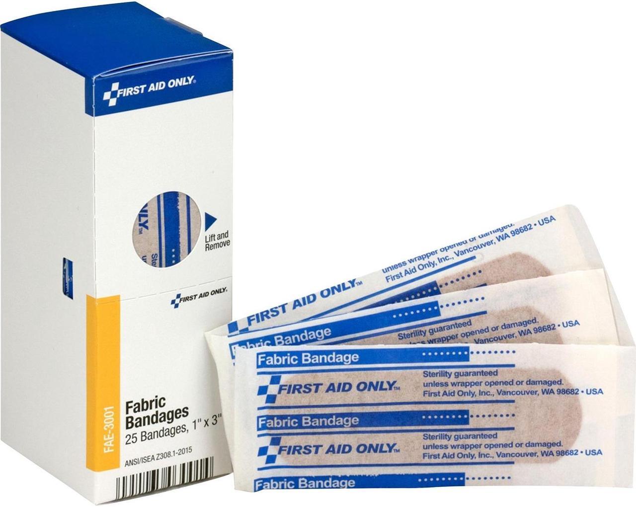 Alt view image 16 of 19 - First Aid Only Fabric Bandages, 1" x 3", 25/Box