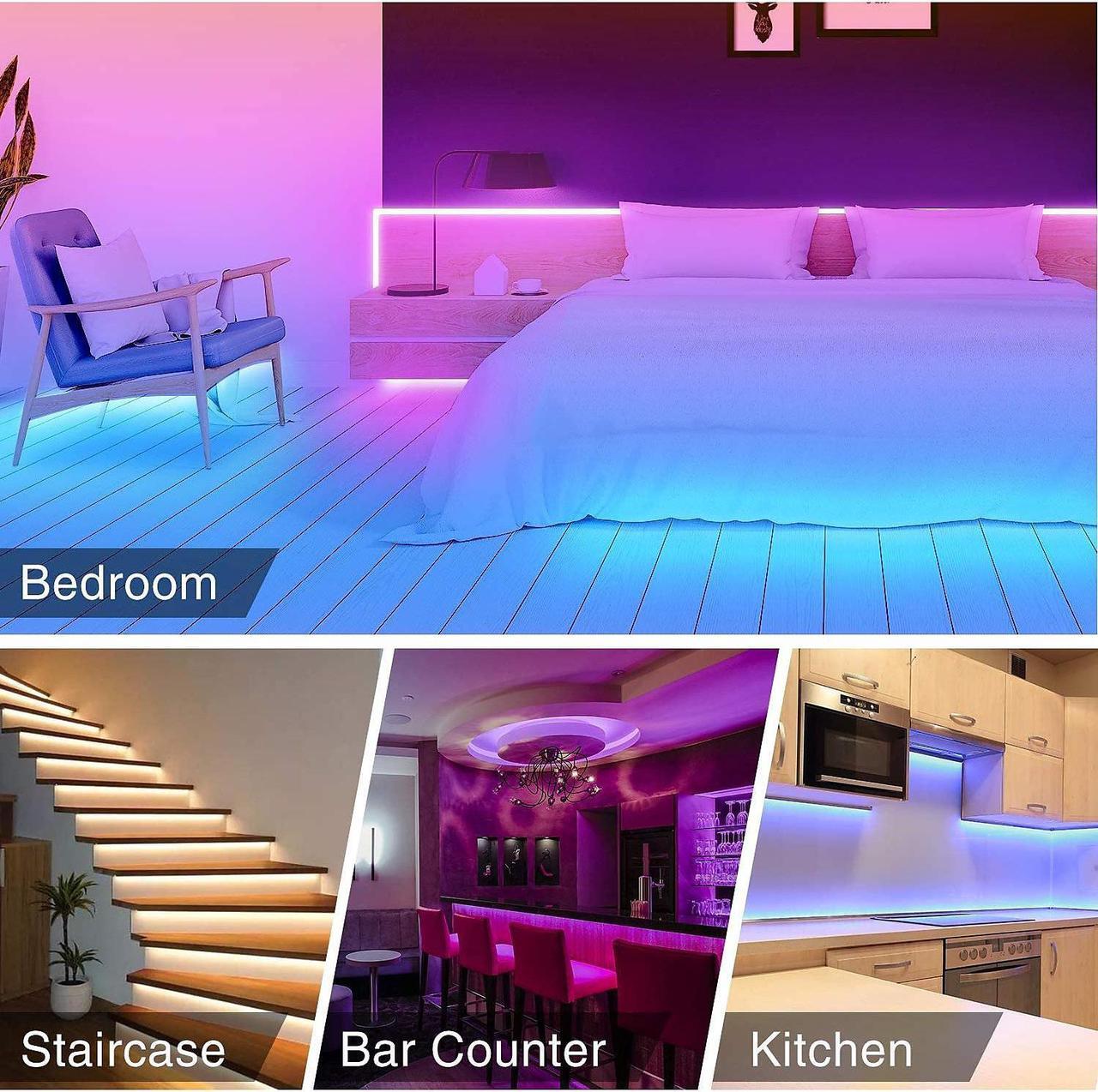Alt view image 12 of 14 - Emerald 15FT LED Strip Lights, Colored USB TV Backlight with Remote, 16 Color Lights (SM-720-1638)
