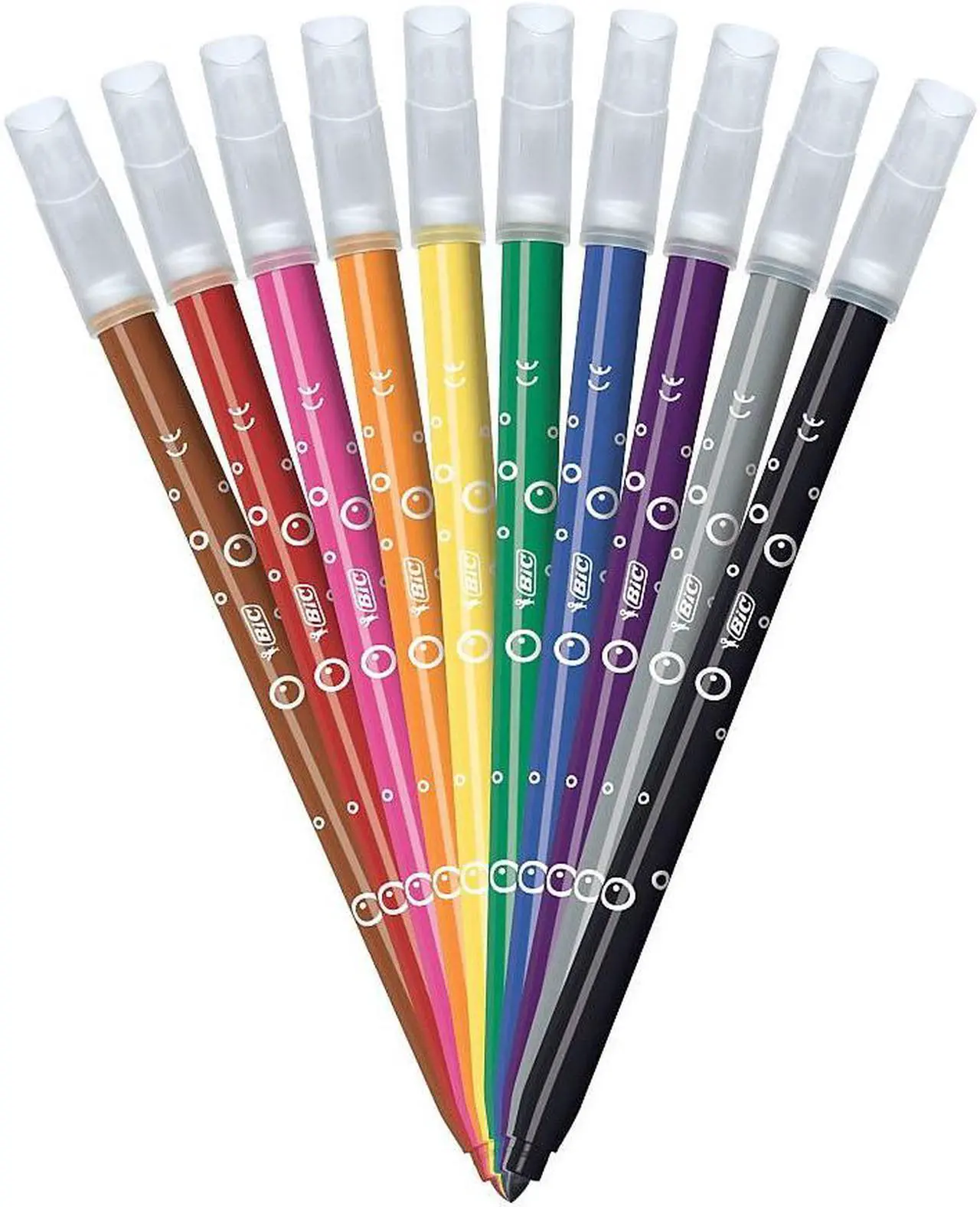 Alt view image 16 of 20 - BIC Kids Ultra Washable Markers, Medium Bullet Tip, Assorted Colors, 10/Pack