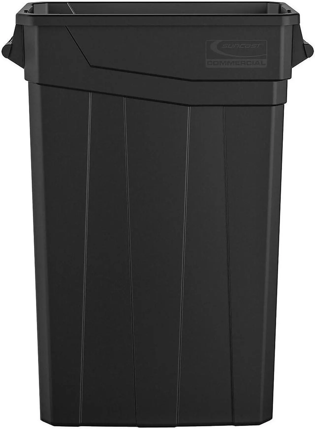 Alt view image 5 of 9 - Suncast Commercial TCNH2030BK Narrow Trash Can With Handles, 30.00" Height x 11.08" Width, 23 gal Capacity, Black