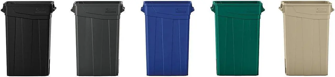 Alt view image 8 of 9 - Suncast Commercial TCNH2030BK Narrow Trash Can With Handles, 30.00" Height x 11.08" Width, 23 gal Capacity, Black