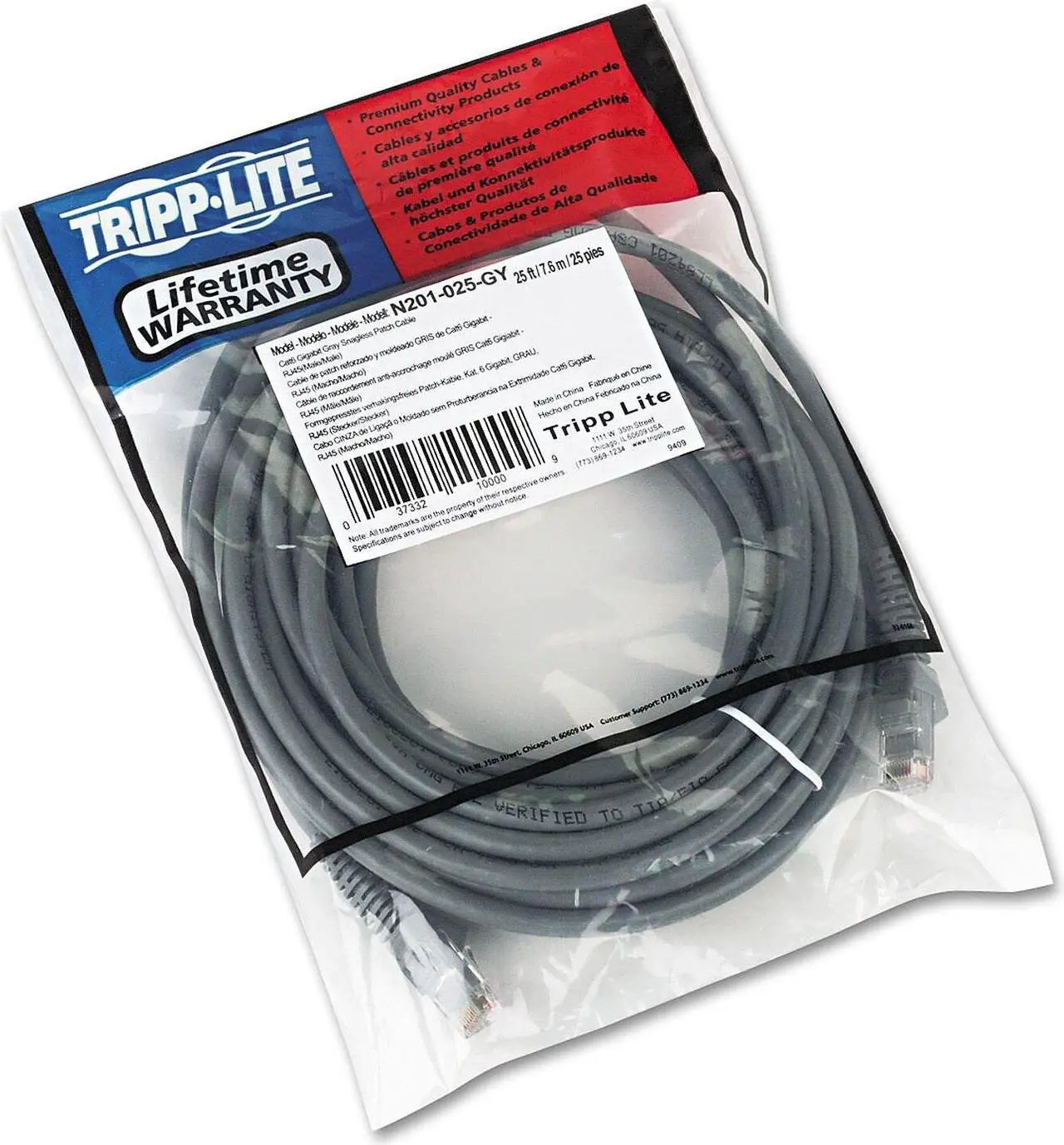 Alt view image 7 of 10 - TRIPP LITE N201-050-GY 50FT CAT6 GIGABIT SNAGLESS MOLDED PATCH CABLE RJ45 M/M GRAY