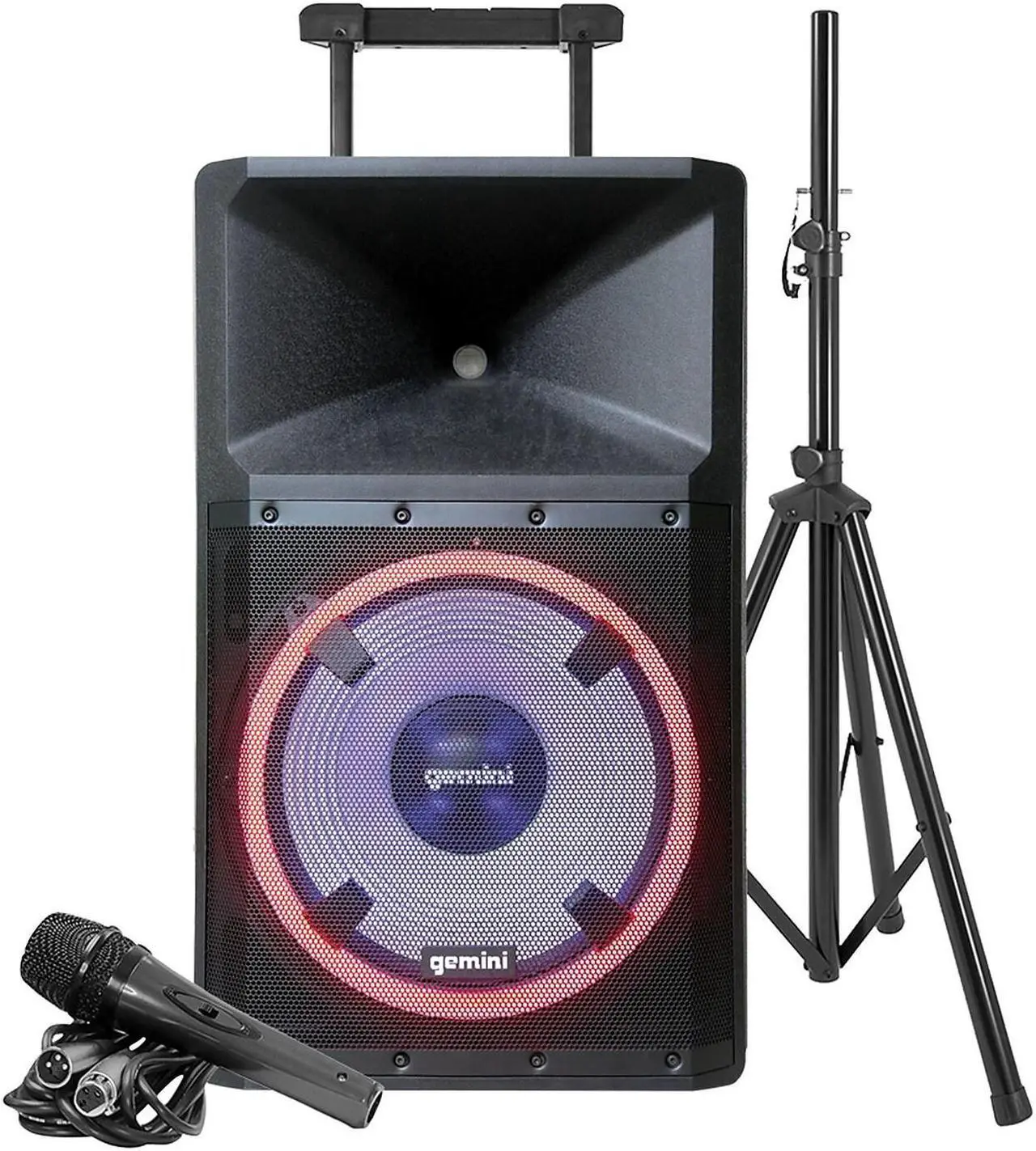 Alt view image 15 of 20 - Gemini GSP-L2200PK Unleash the Ultimate 15" Bluetooth Party Speaker with Dynamic LED Lights, Built in Media Player, and Included Microphone and Speaker Stand