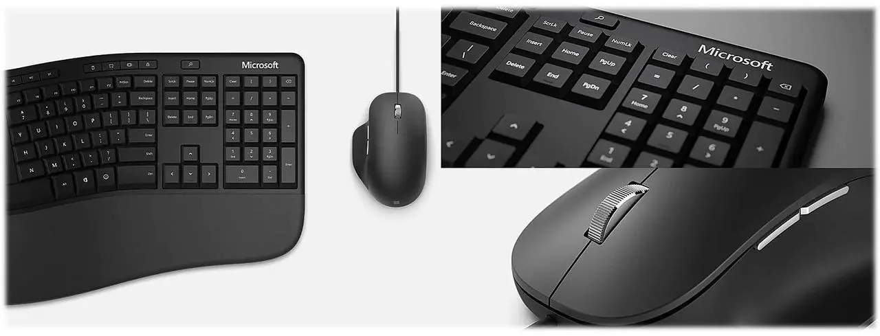 Alt view image 18 of 19 - Microsoft Ergonomic Desktop For Business keyboard mouse set USB English black